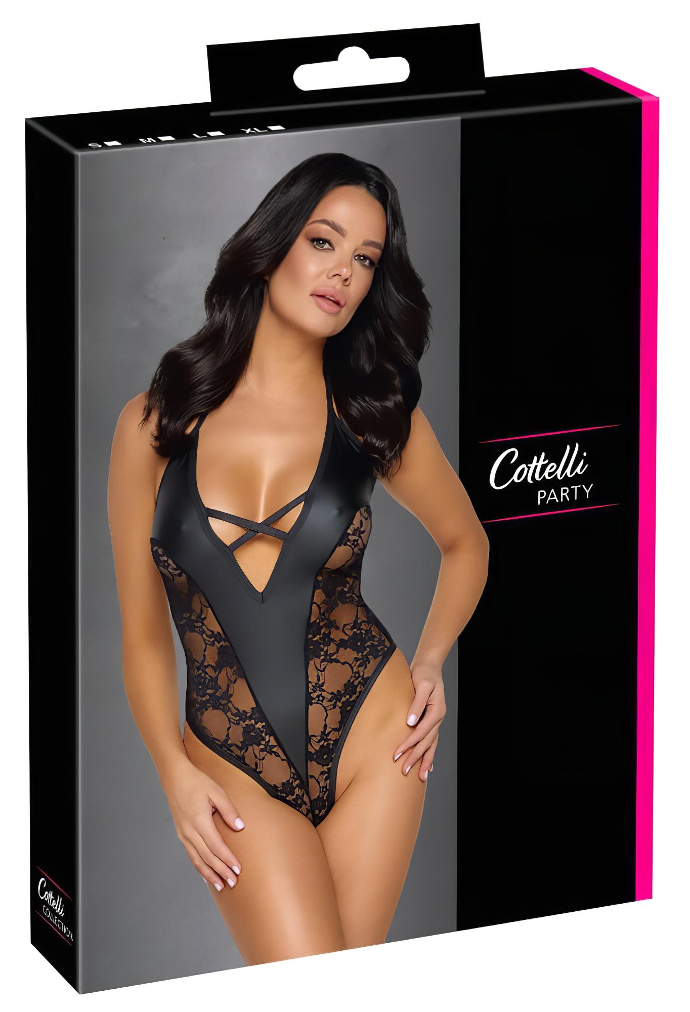 Cottelli Party – virágmintás body (fekete)