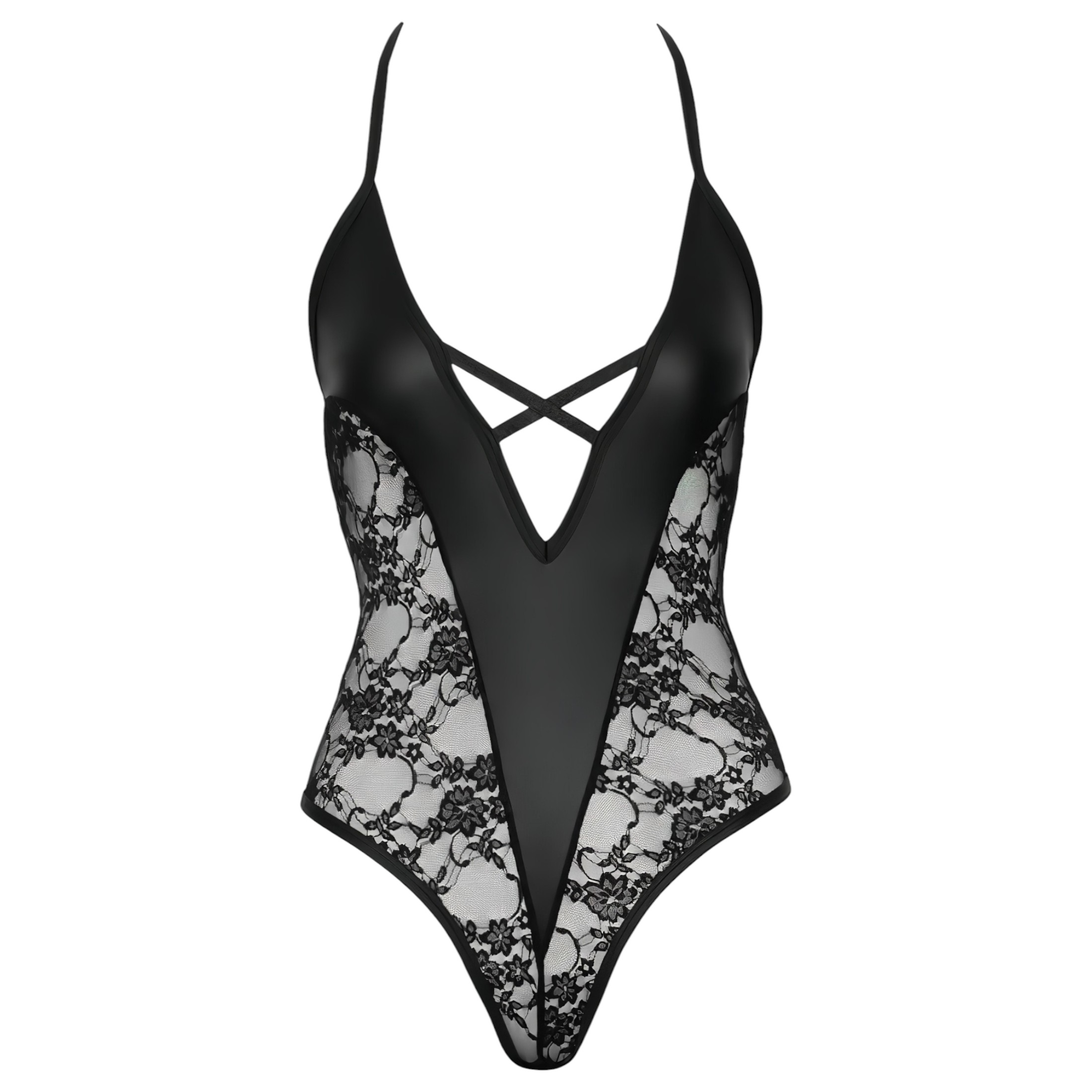 Cottelli Party – virágmintás body (fekete)