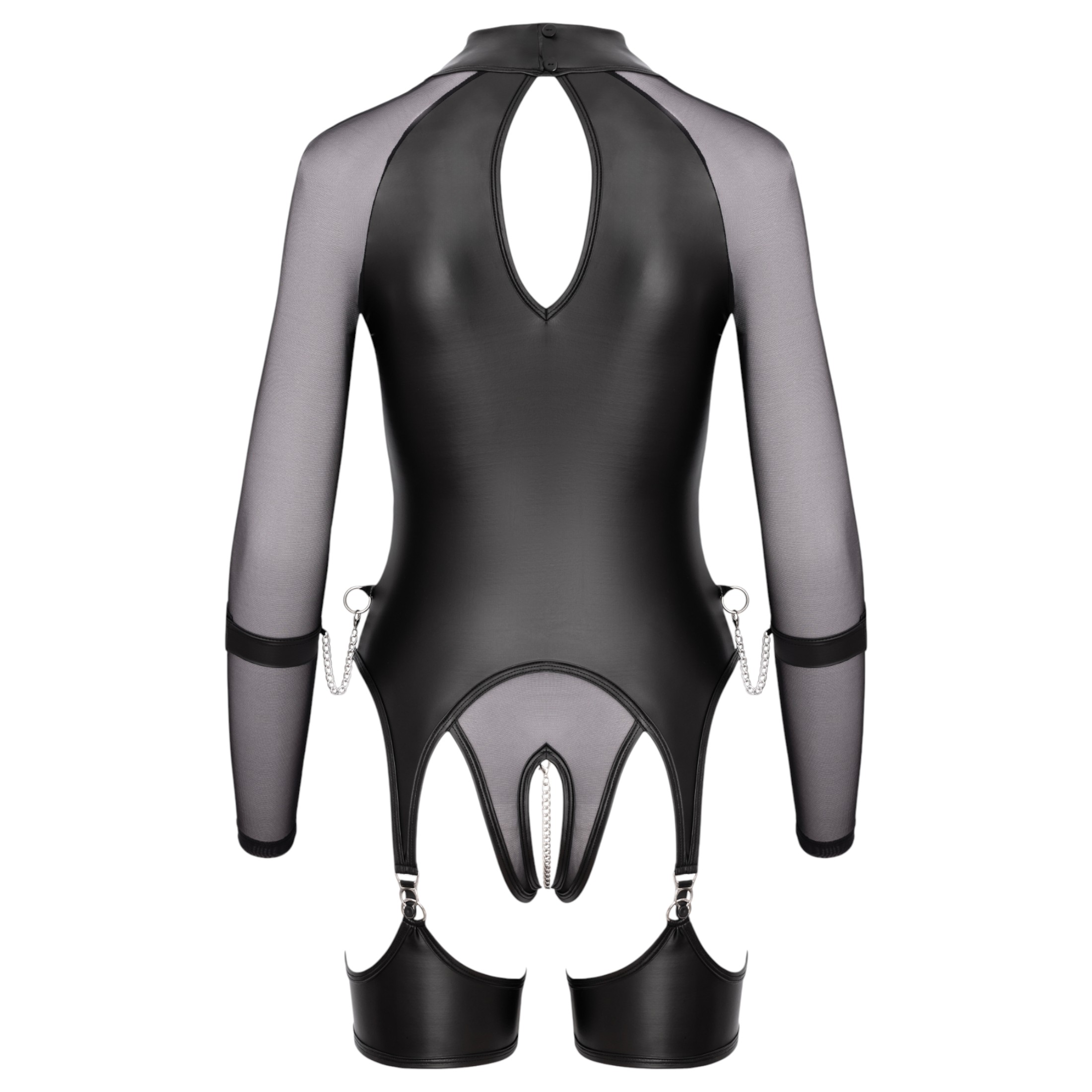 Cottelli Bondage – áttetsző felső bilincsekkel (fekete)