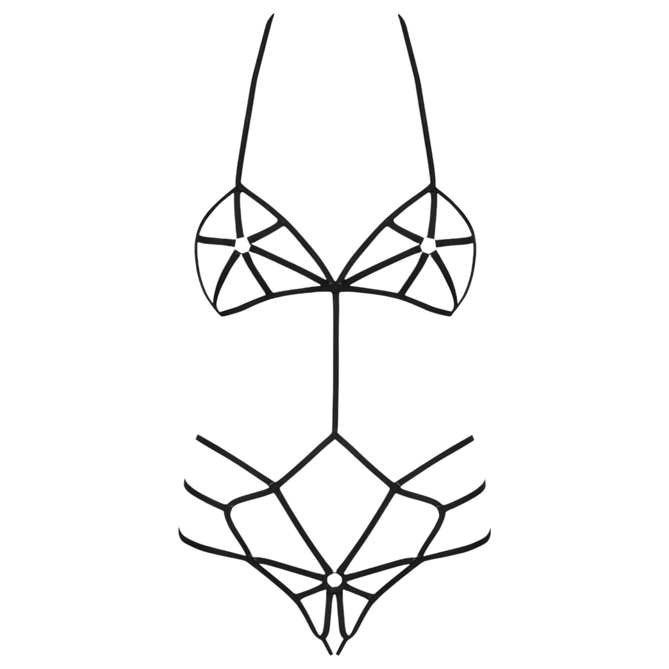 Obsessive – dísz testhám body (fekete) – S/M