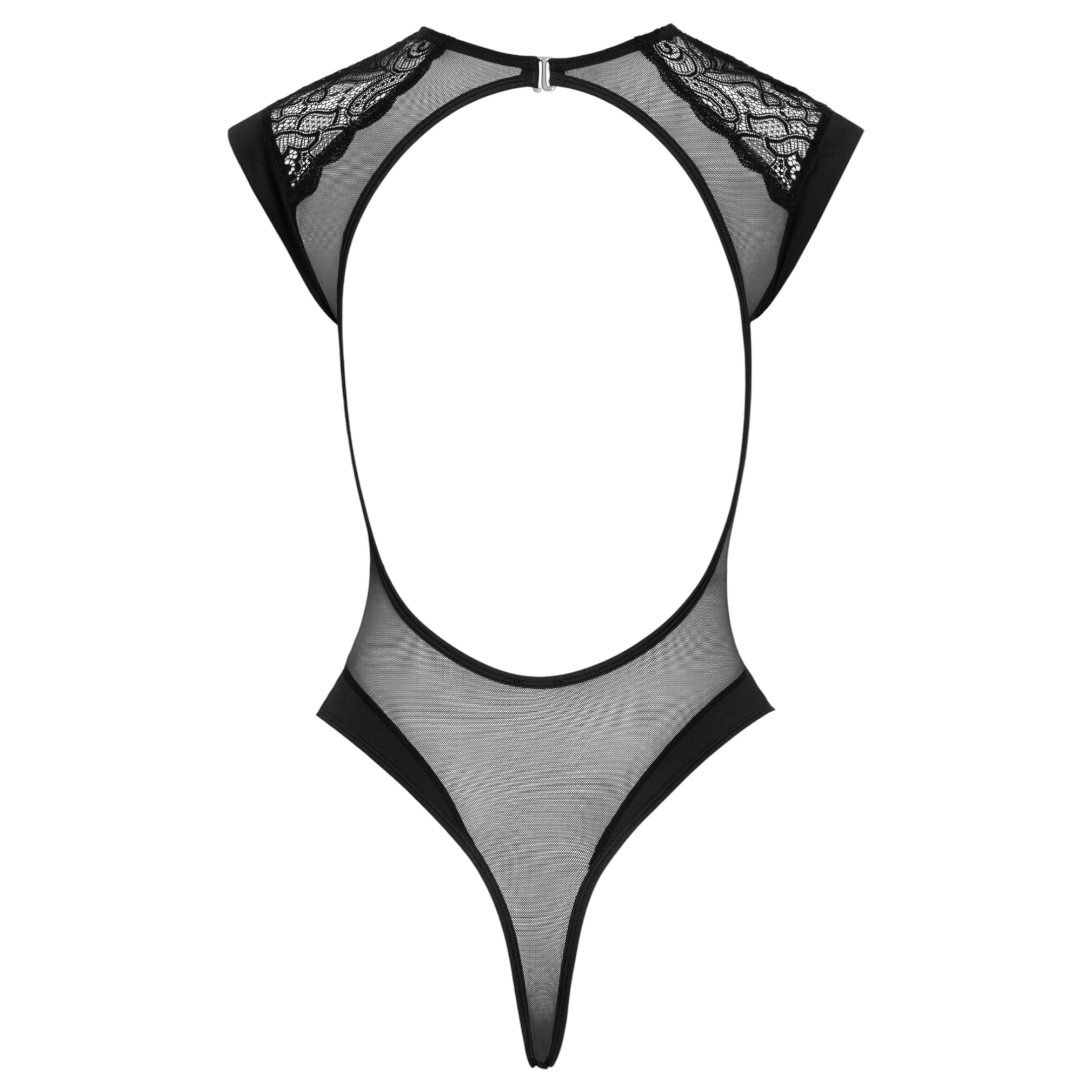 Cottelli – áttetsző csipkés body (fekete)