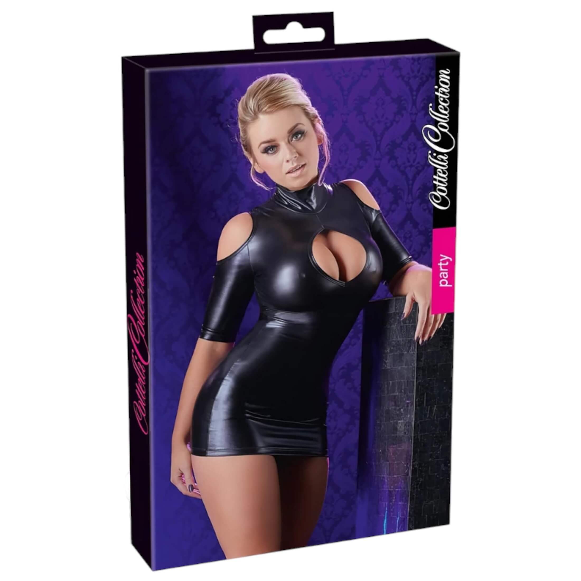 Cottelli – kivágott vállú party ruha (fekete)