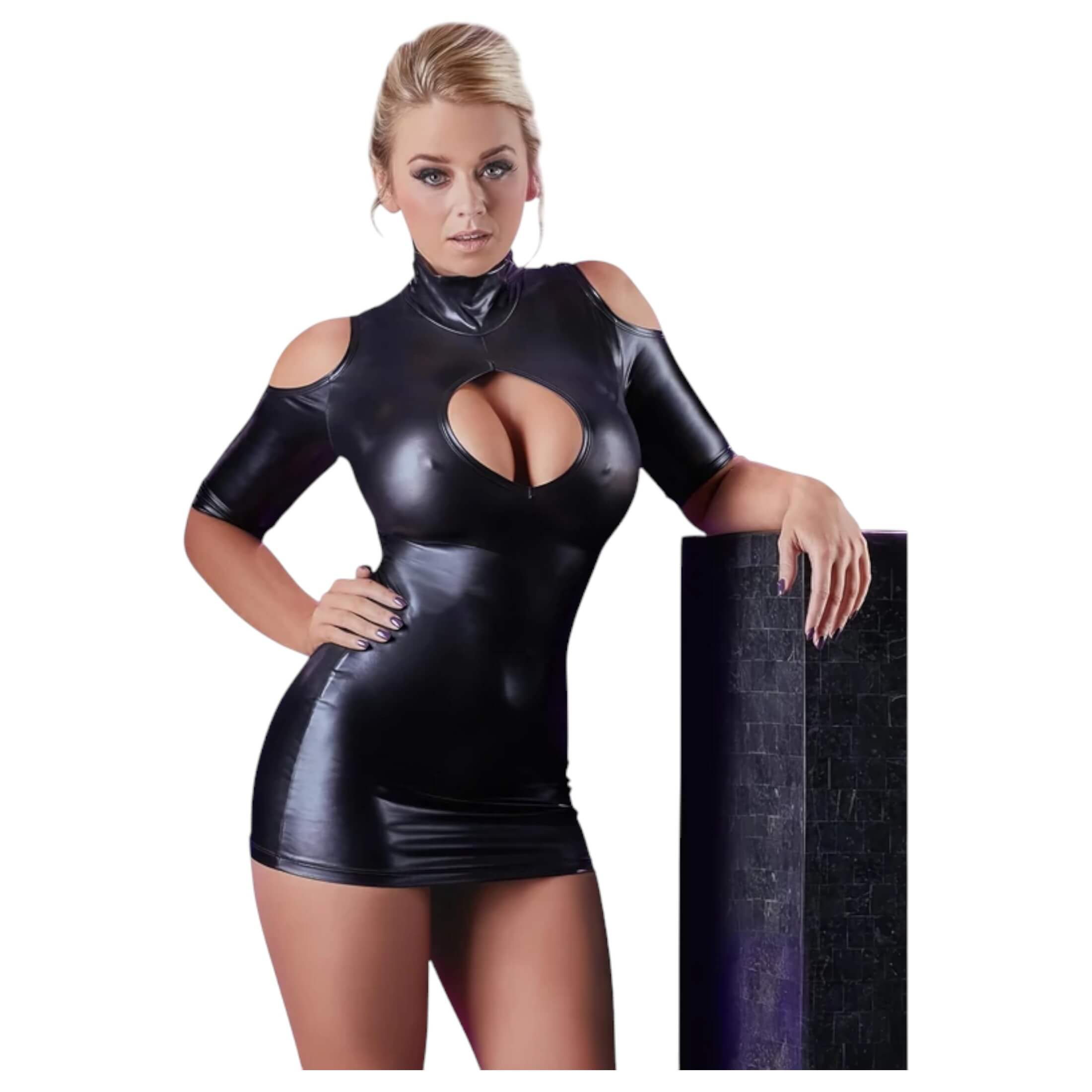 Cottelli – kivágott vállú party ruha (fekete)