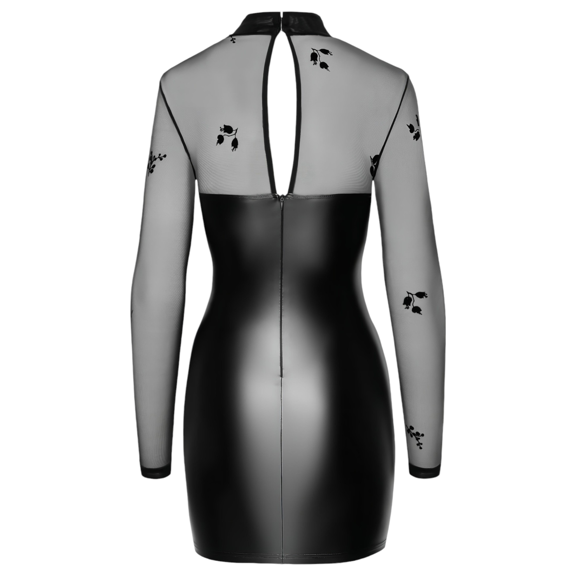 Noir – átlátszó felsős fényes ruha (fekete)