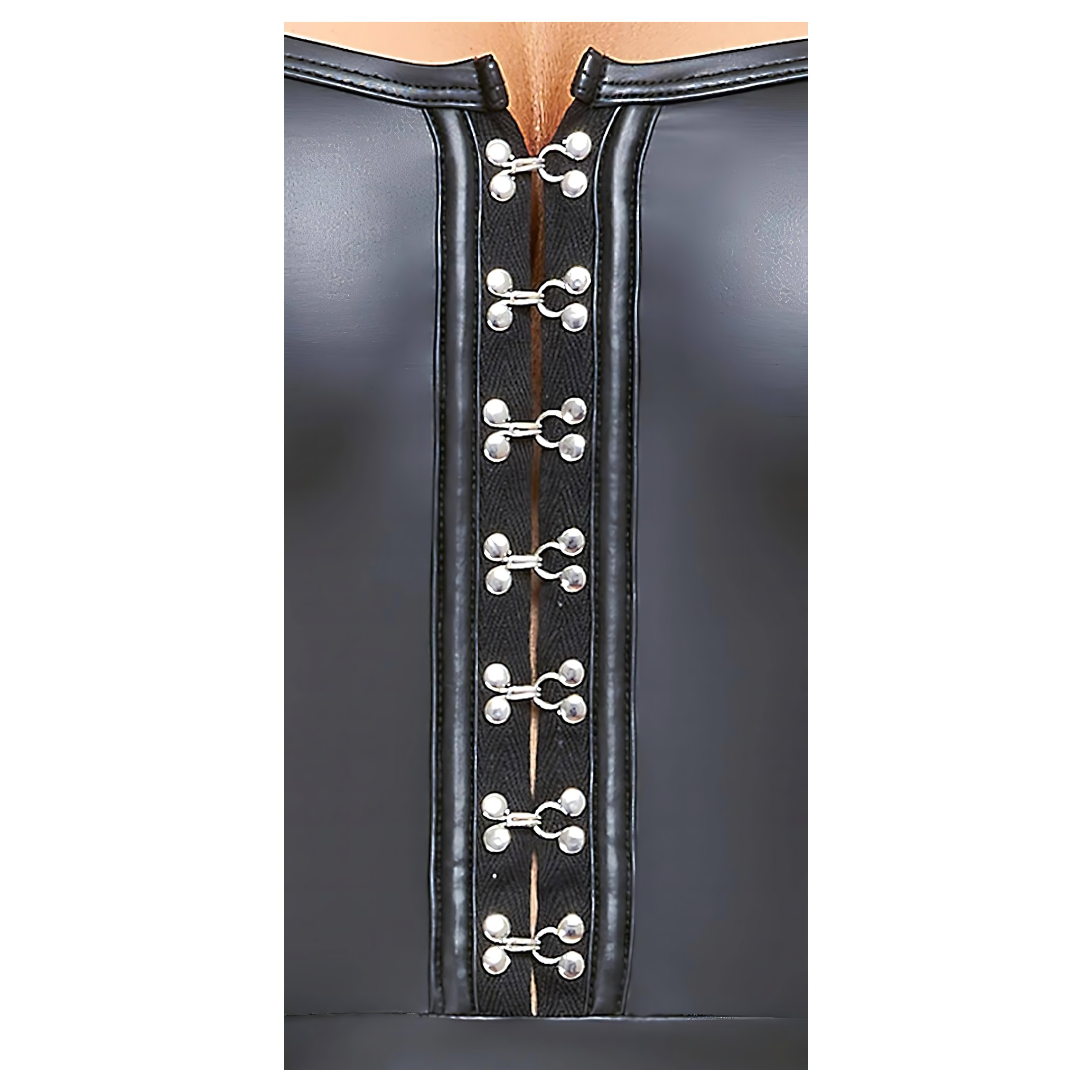 Cottelli – fényes miniruha rakott szoknyával (fekete)