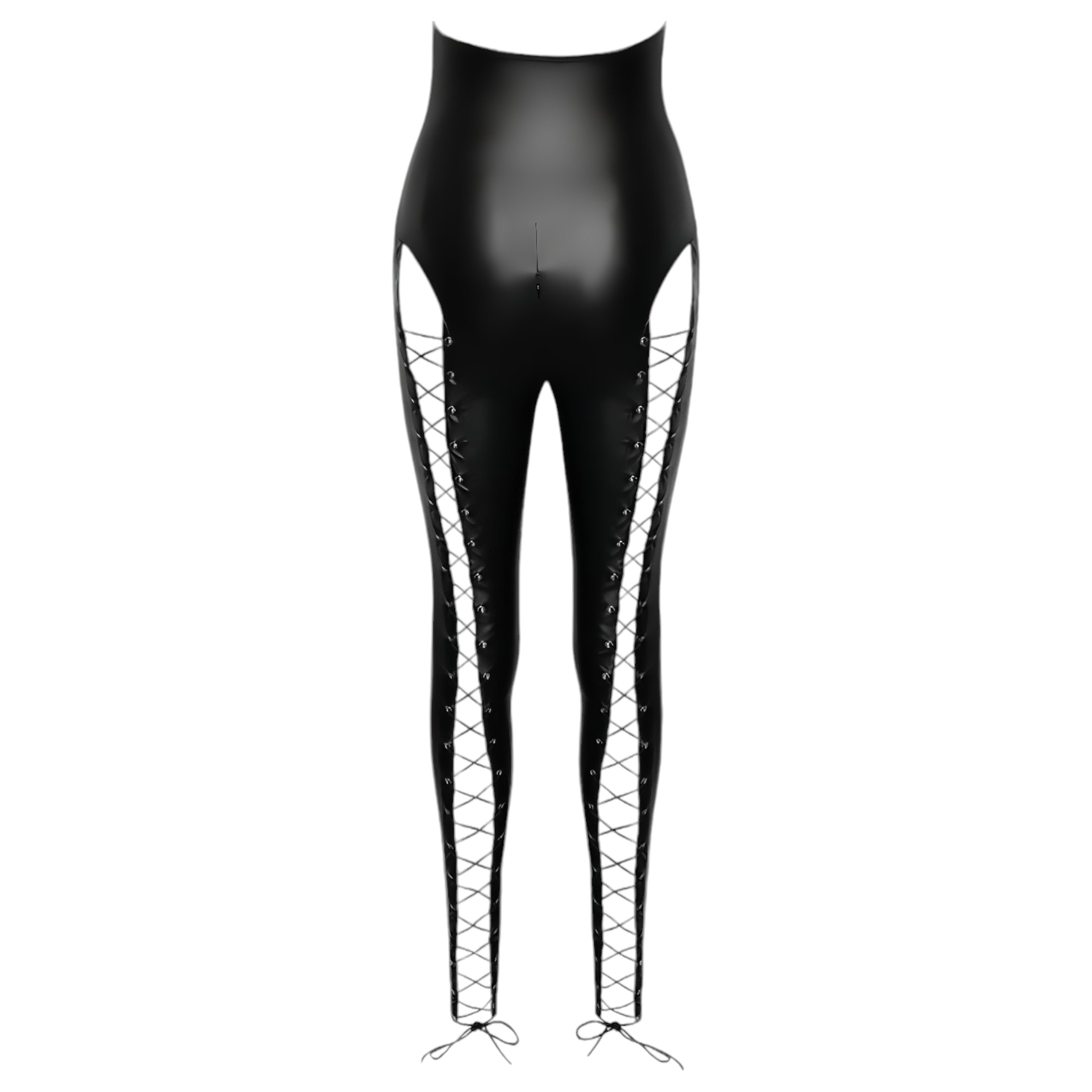 Cottelli Party – nyakpántos fűzős overál (fekete)