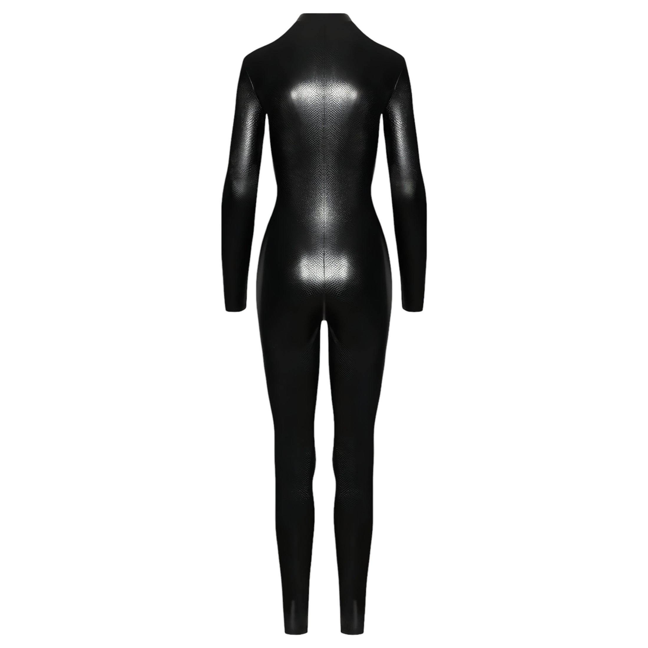 Noir – kígyóbőr mintás, hosszú overál (fekete)