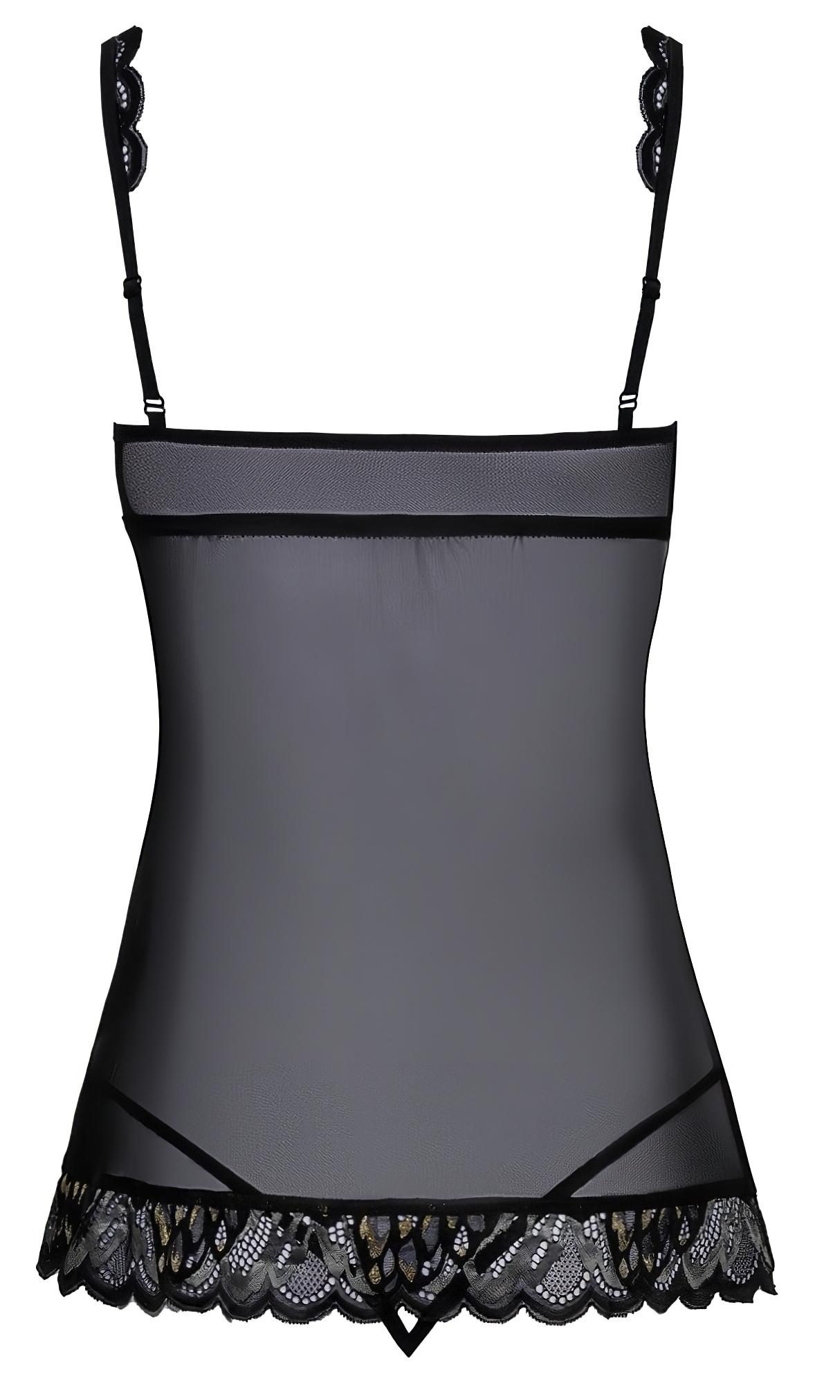 Kissable – nyitott babydoll (fekete)