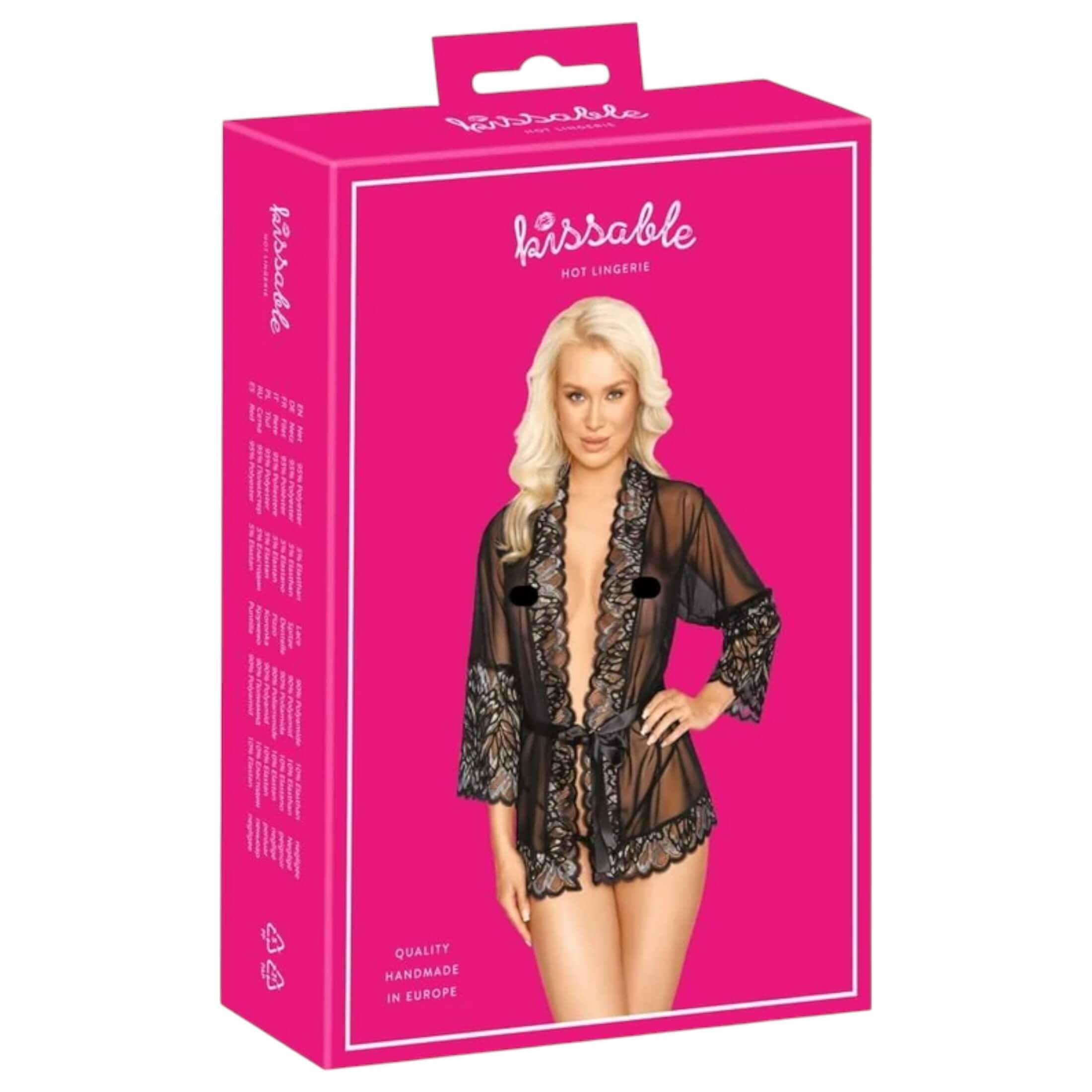 Kissable – rövid köntös (fekete)