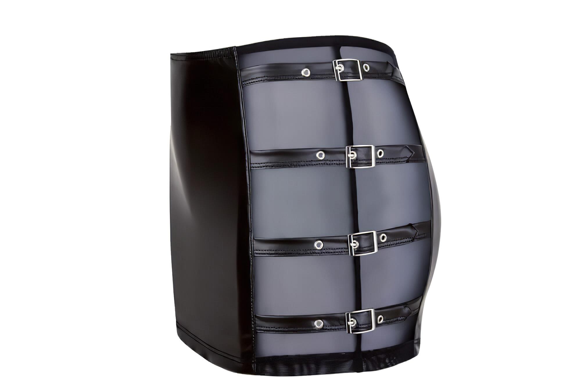 Cottelli – csatos fényes miniszoknya (fekete)