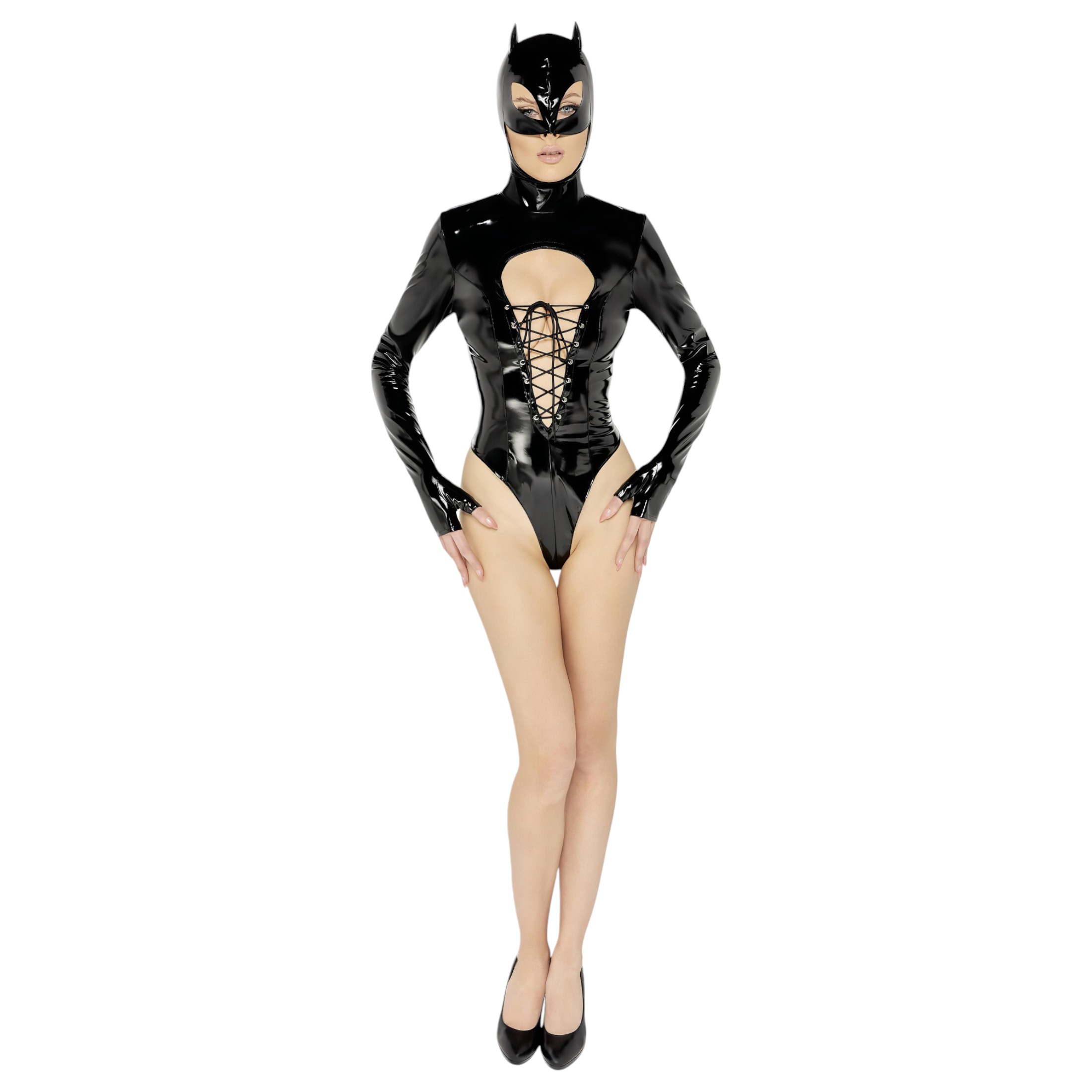 Black Velvets – hosszúujjú Batwoman body (fekete)