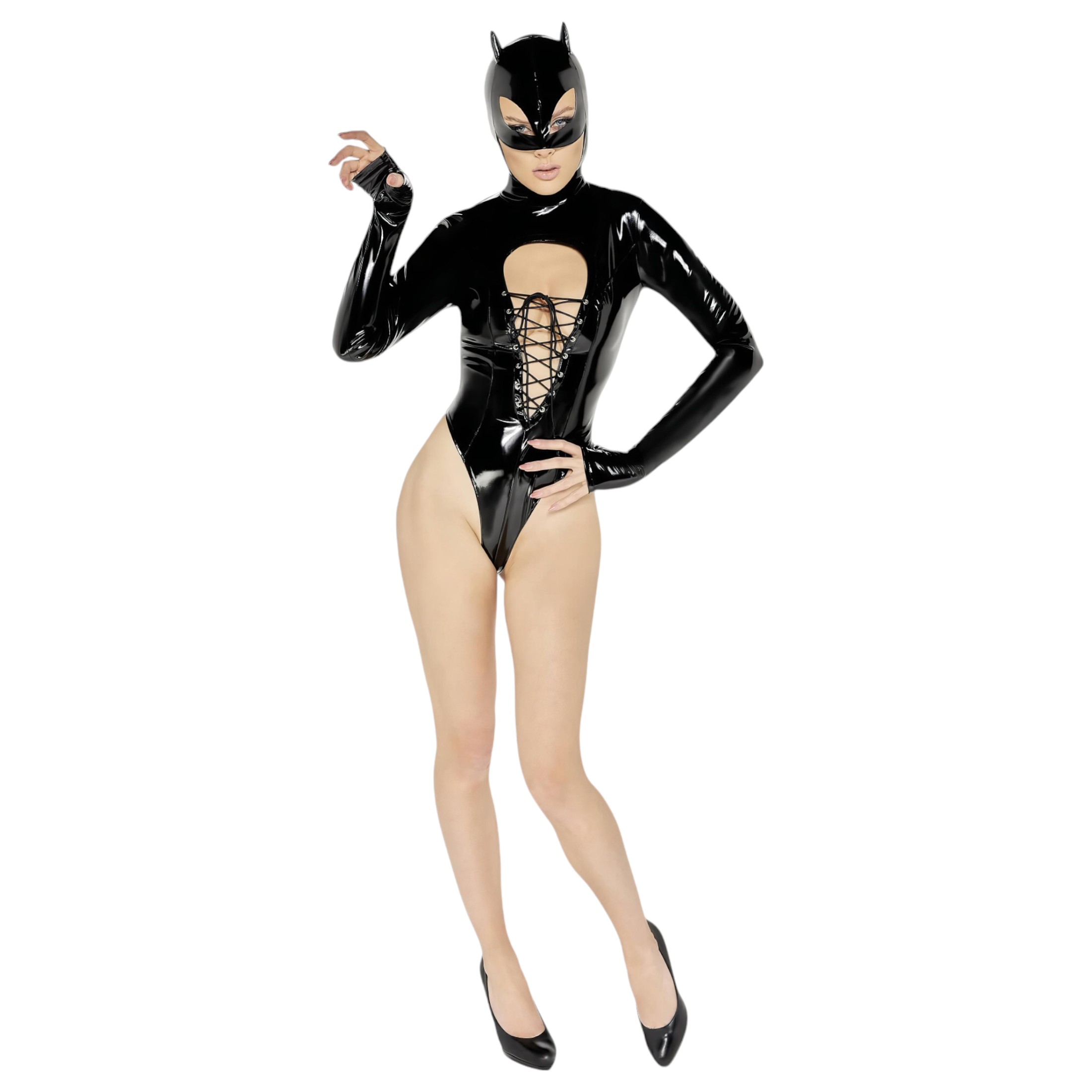Black Velvets – hosszúujjú Batwoman body (fekete)