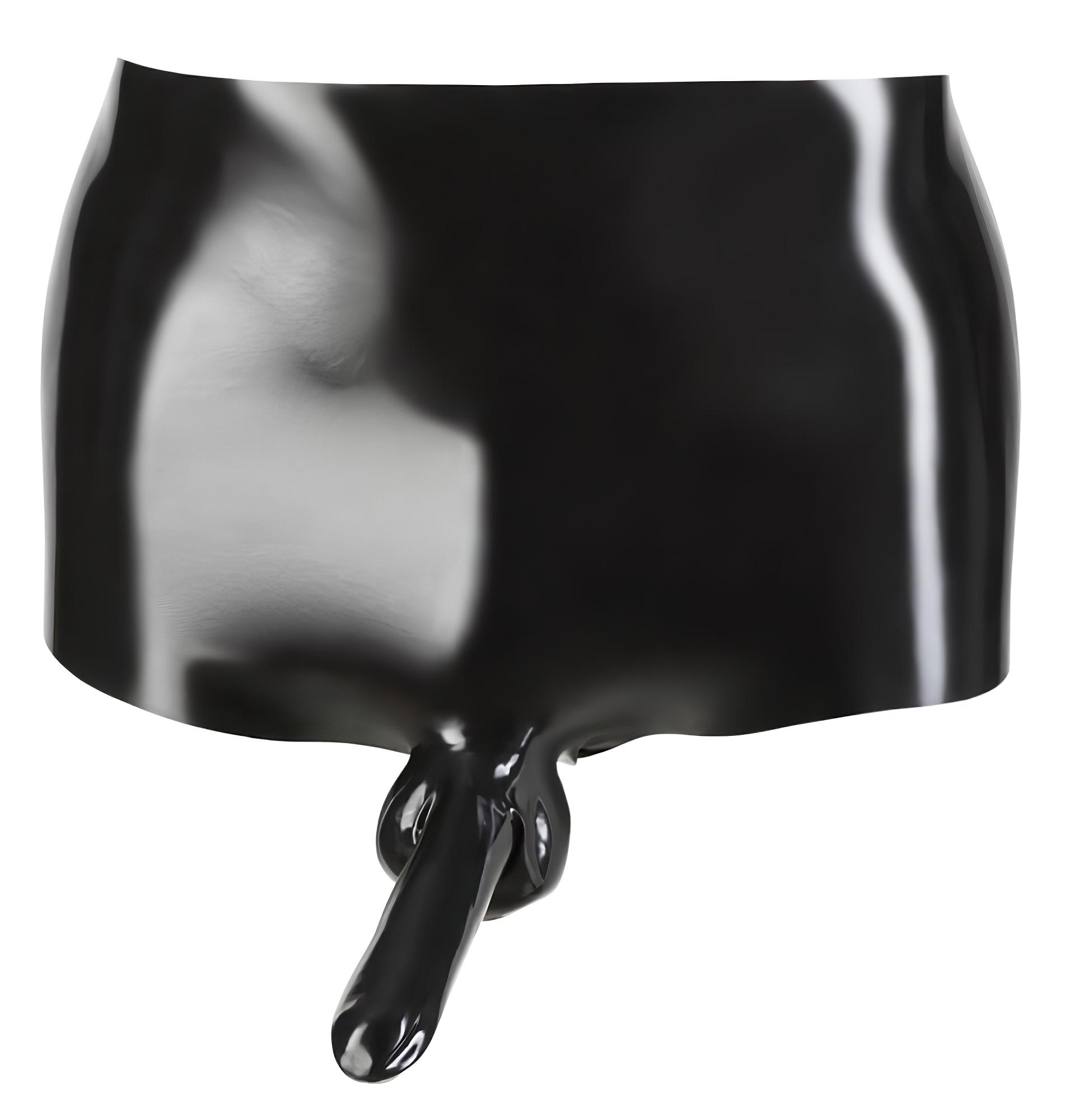 LATEX – boxer + péniszköpeny (fekete)