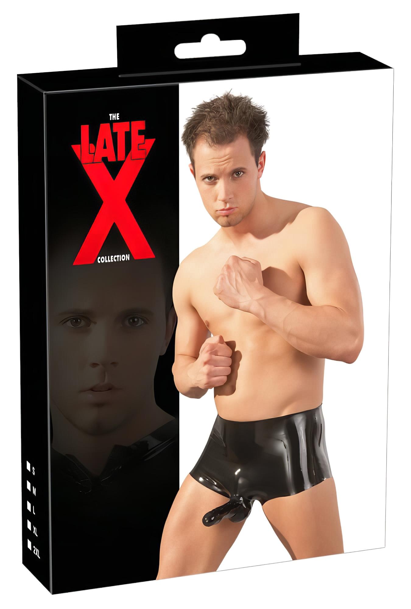 LATEX – boxer + péniszköpeny (fekete)