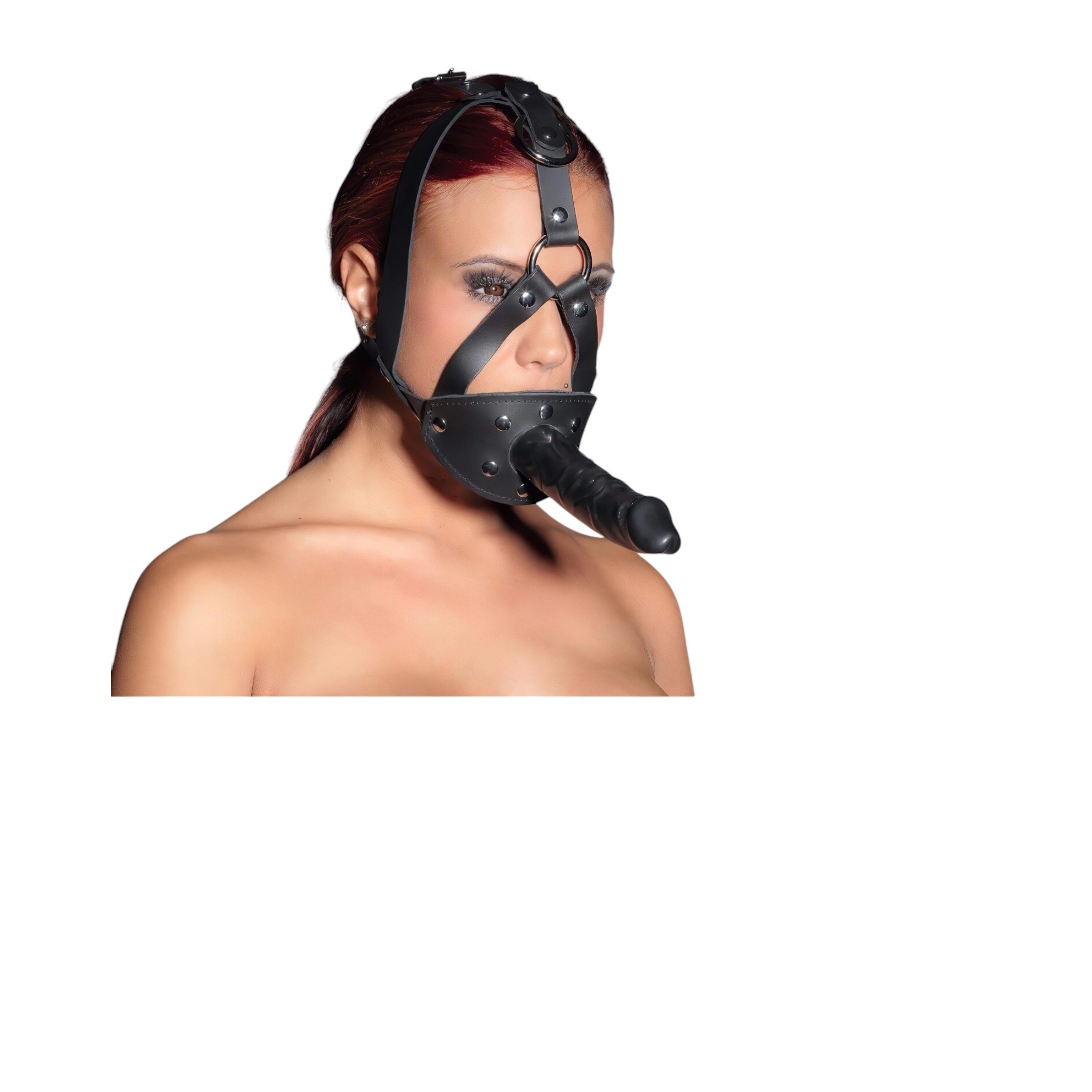 ZADO – bőr szerszám dildóval (fekete)