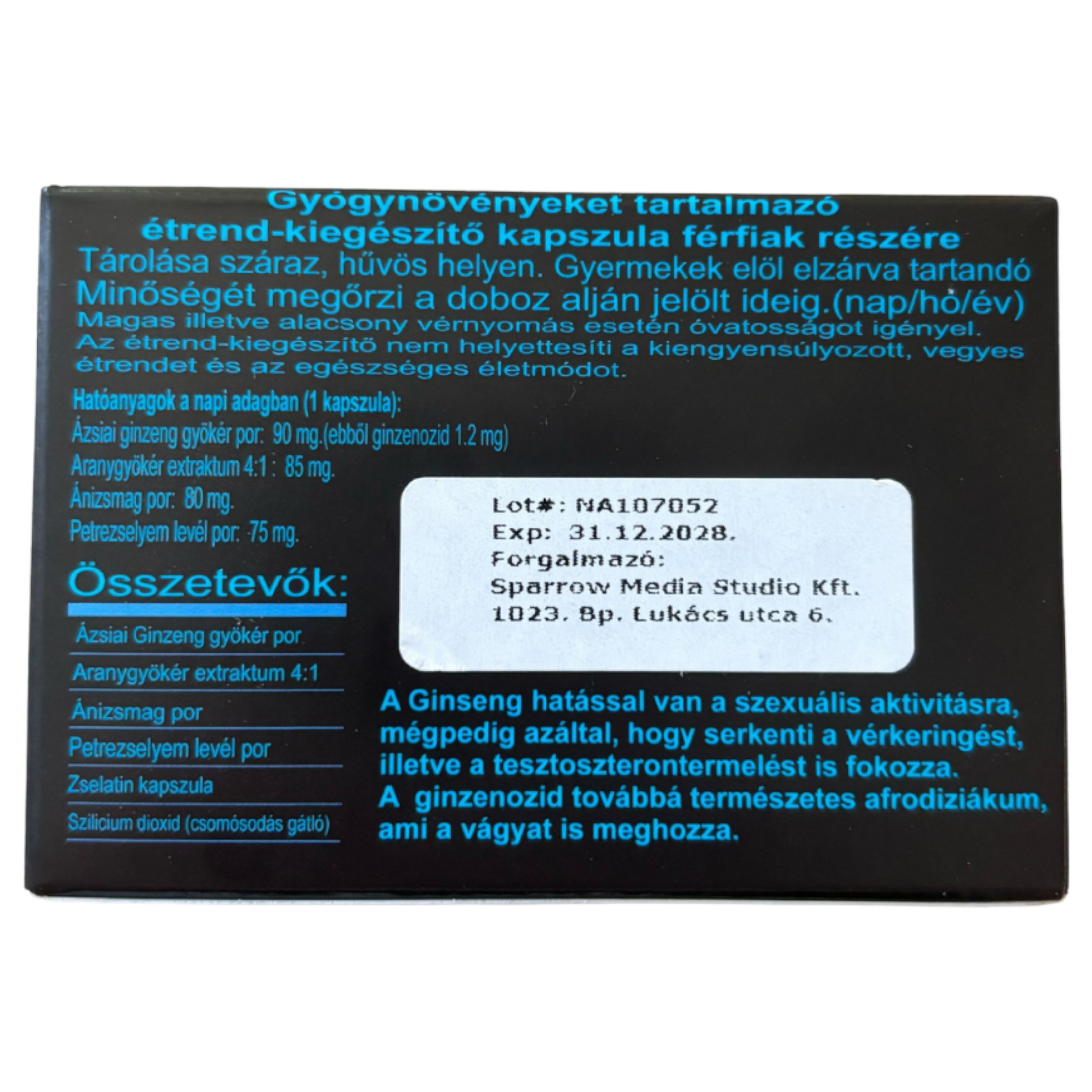 Niagara – étrend kiegészítő férfiaknak (4db)