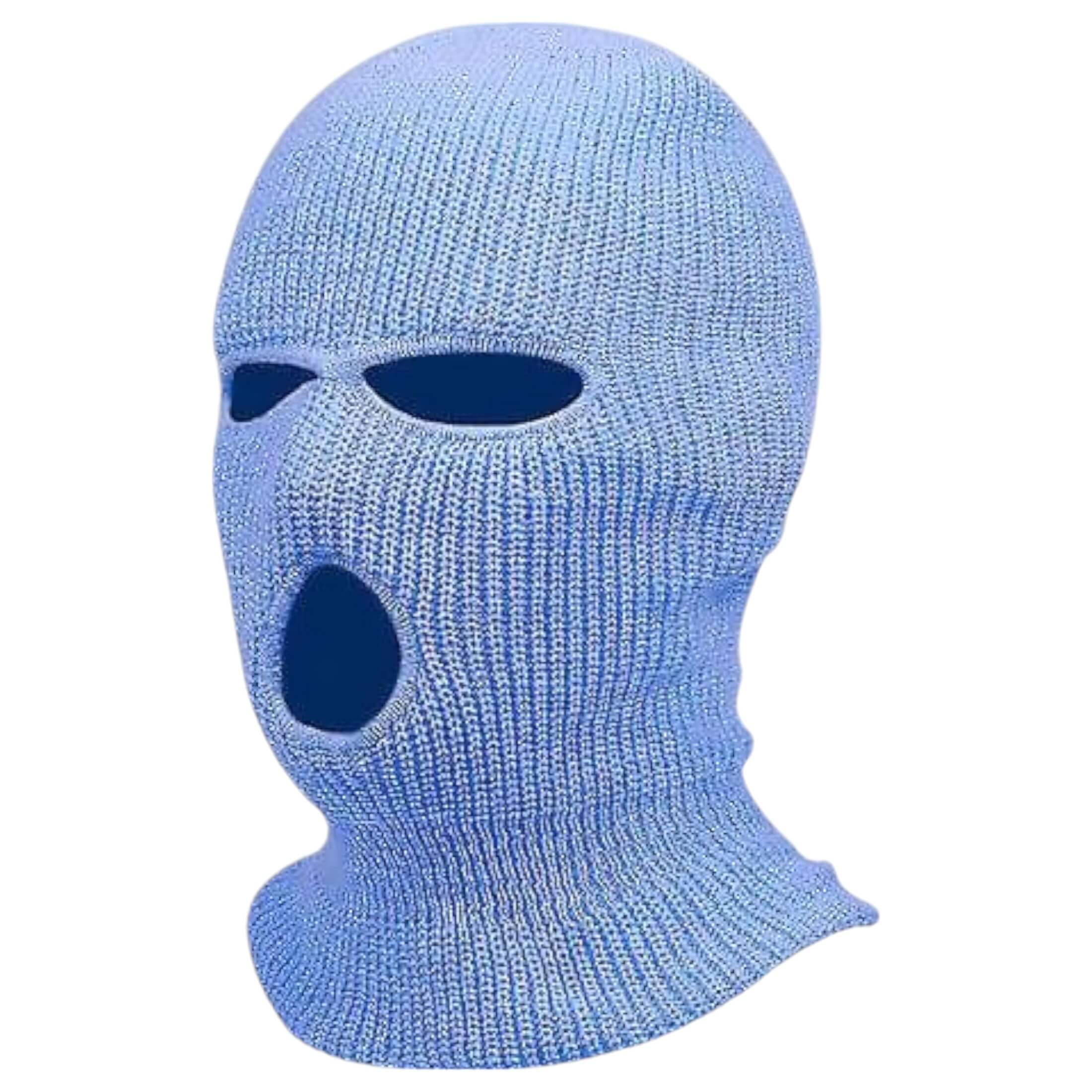 Balaclava – kötött szopó maszk 3 nyílással (kék)