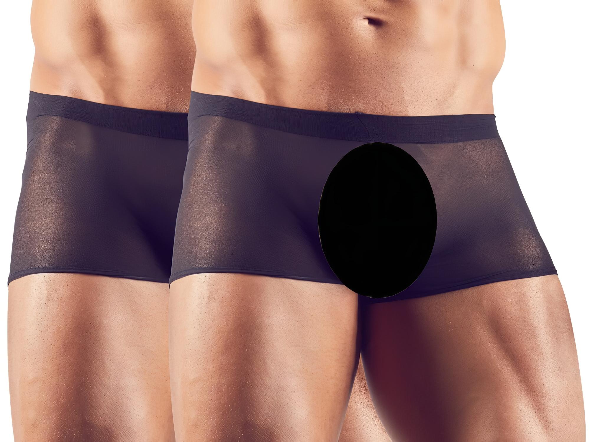 Svenjoyment – átlátszó boxer szett – fekete (2 részes) S-L