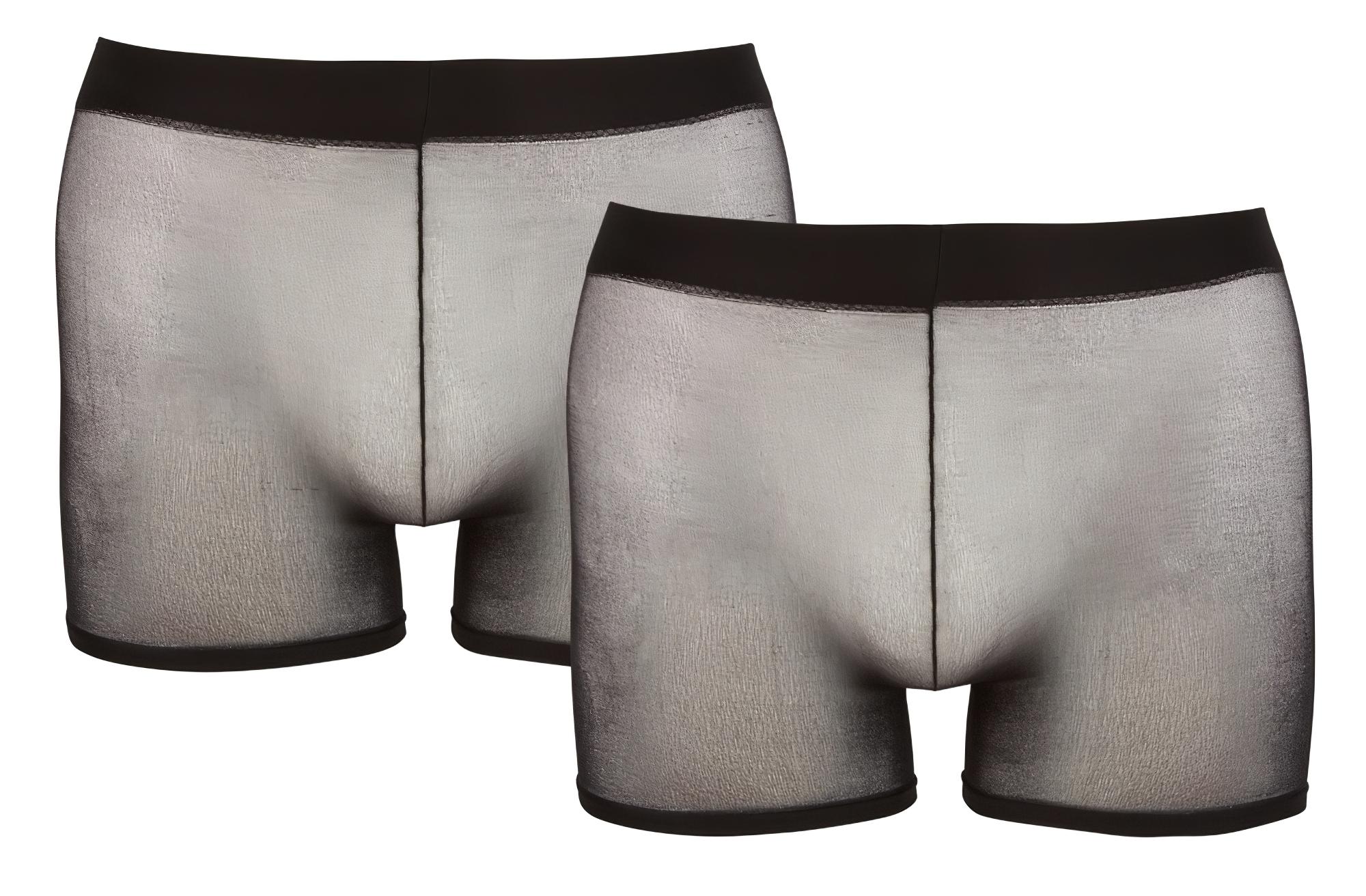 Svenjoyment – átlátszó boxer szett – fekete (2 részes) S-L