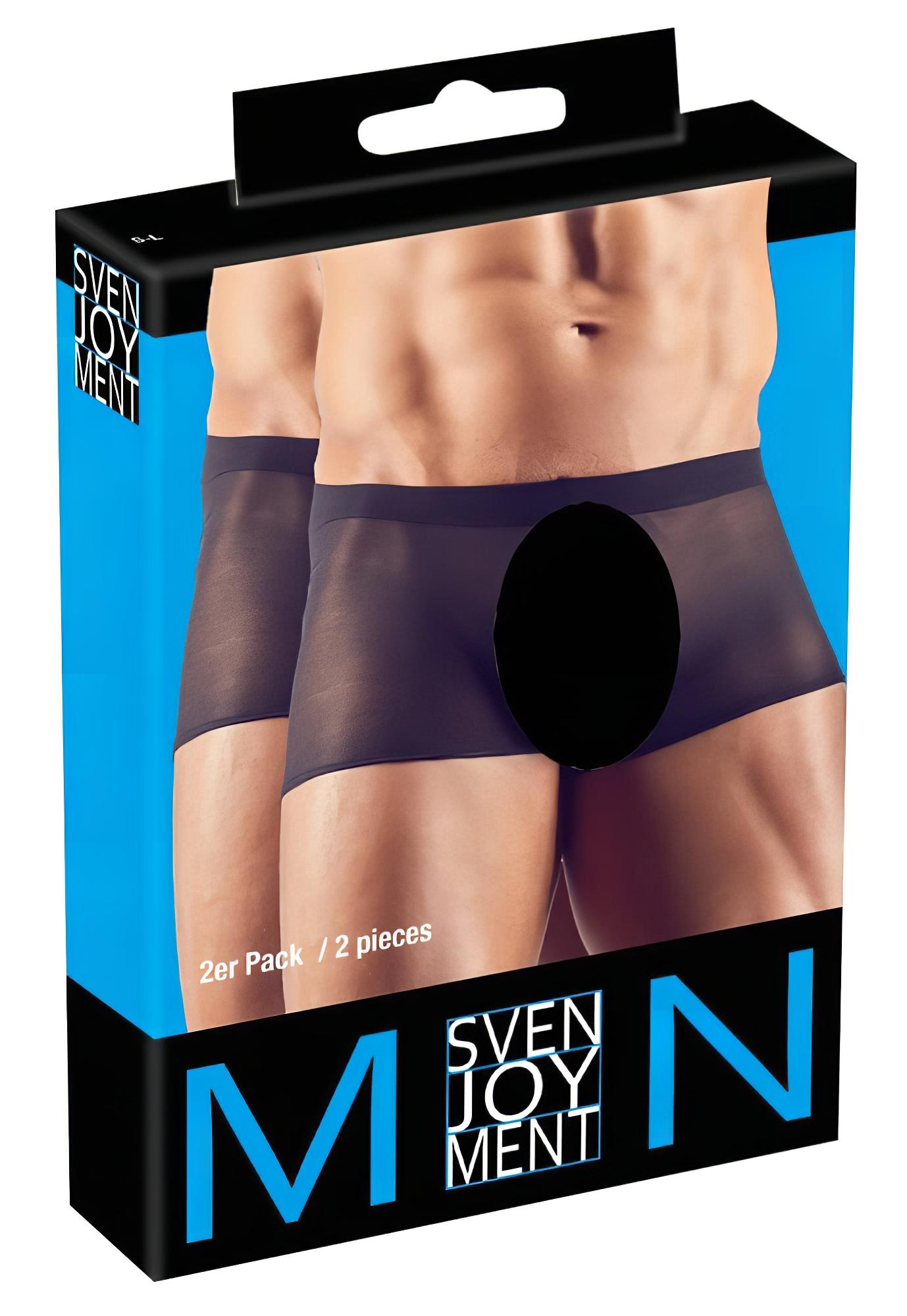 Svenjoyment – átlátszó boxer szett – fekete (2 részes) S-L