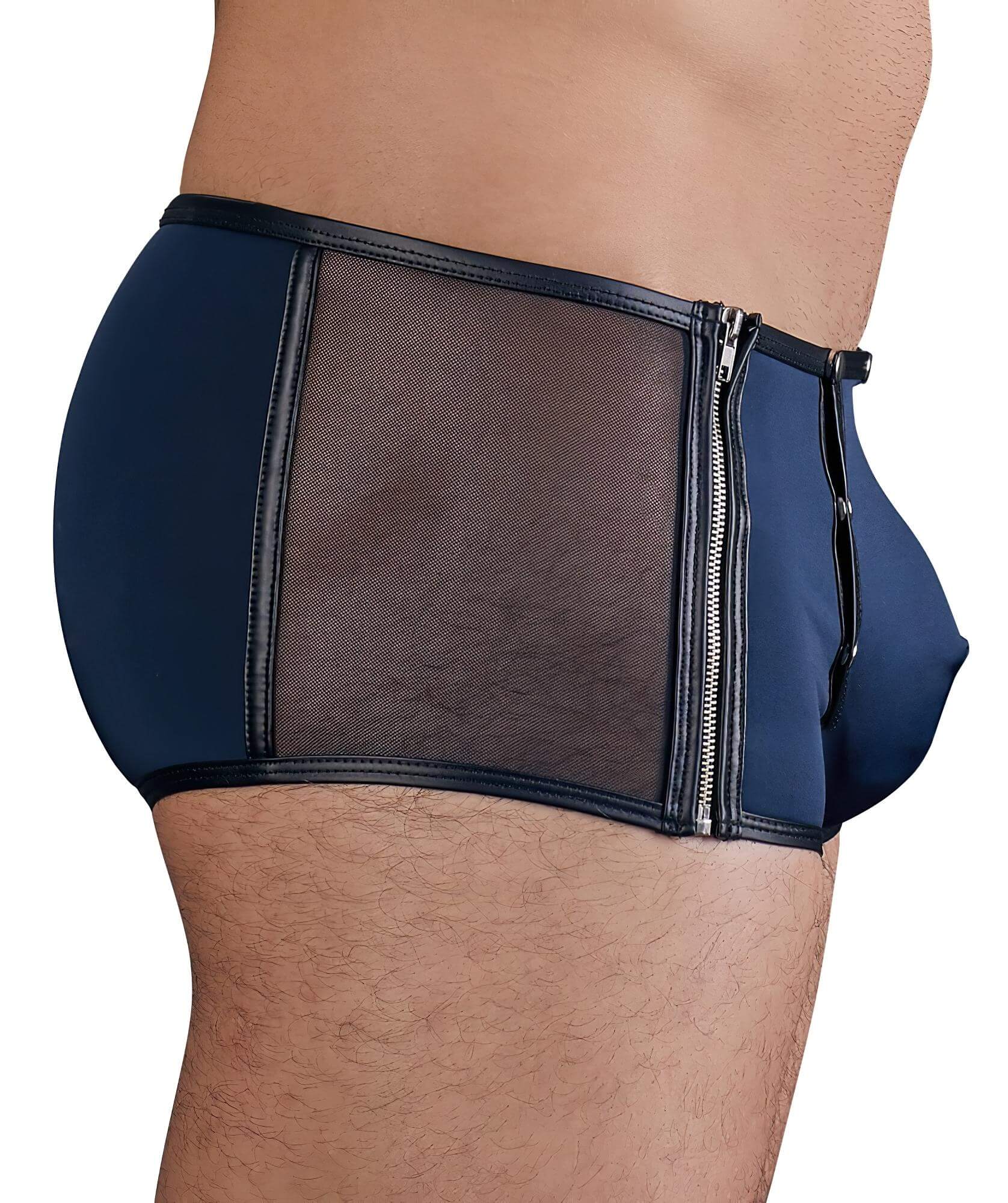 NEK – fekete fűzős-necc betétes boxer (kék)