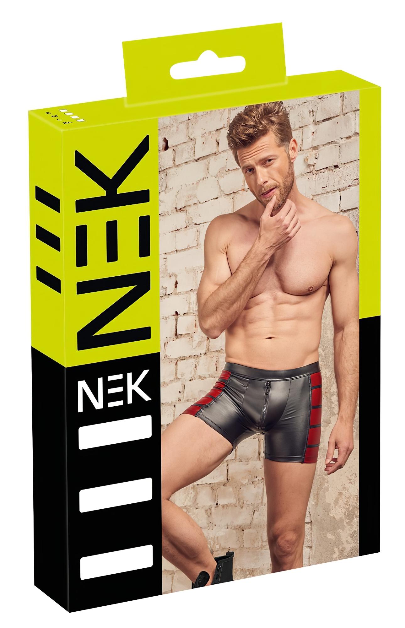 NEK – piros oldal betétes cipzáras boxer (fekete)