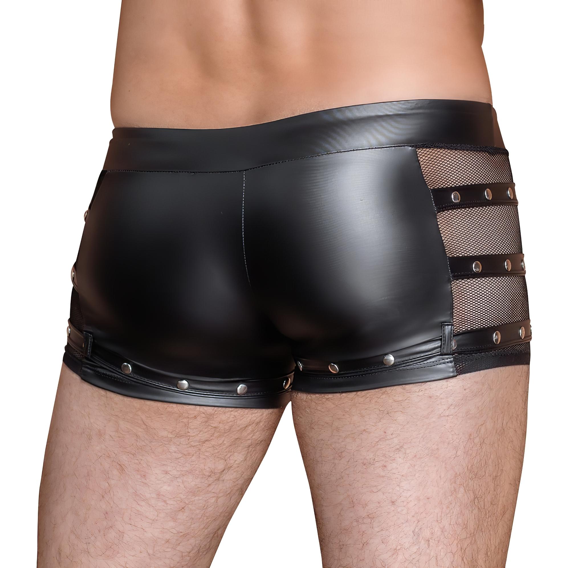 NEK – szegecses, cipzáras boxer (fekete)
