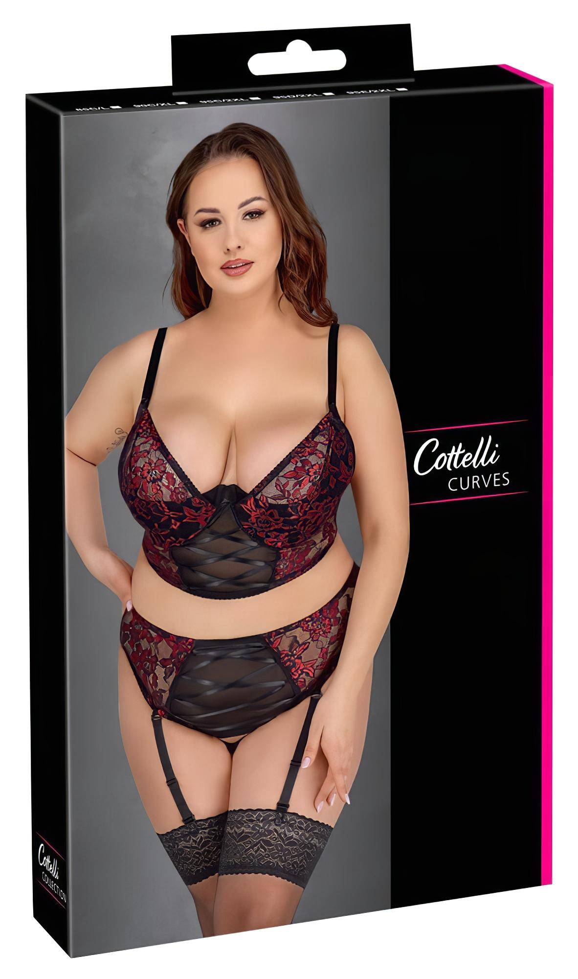 Cottelli Plus Size – melltartó szett (piros)
