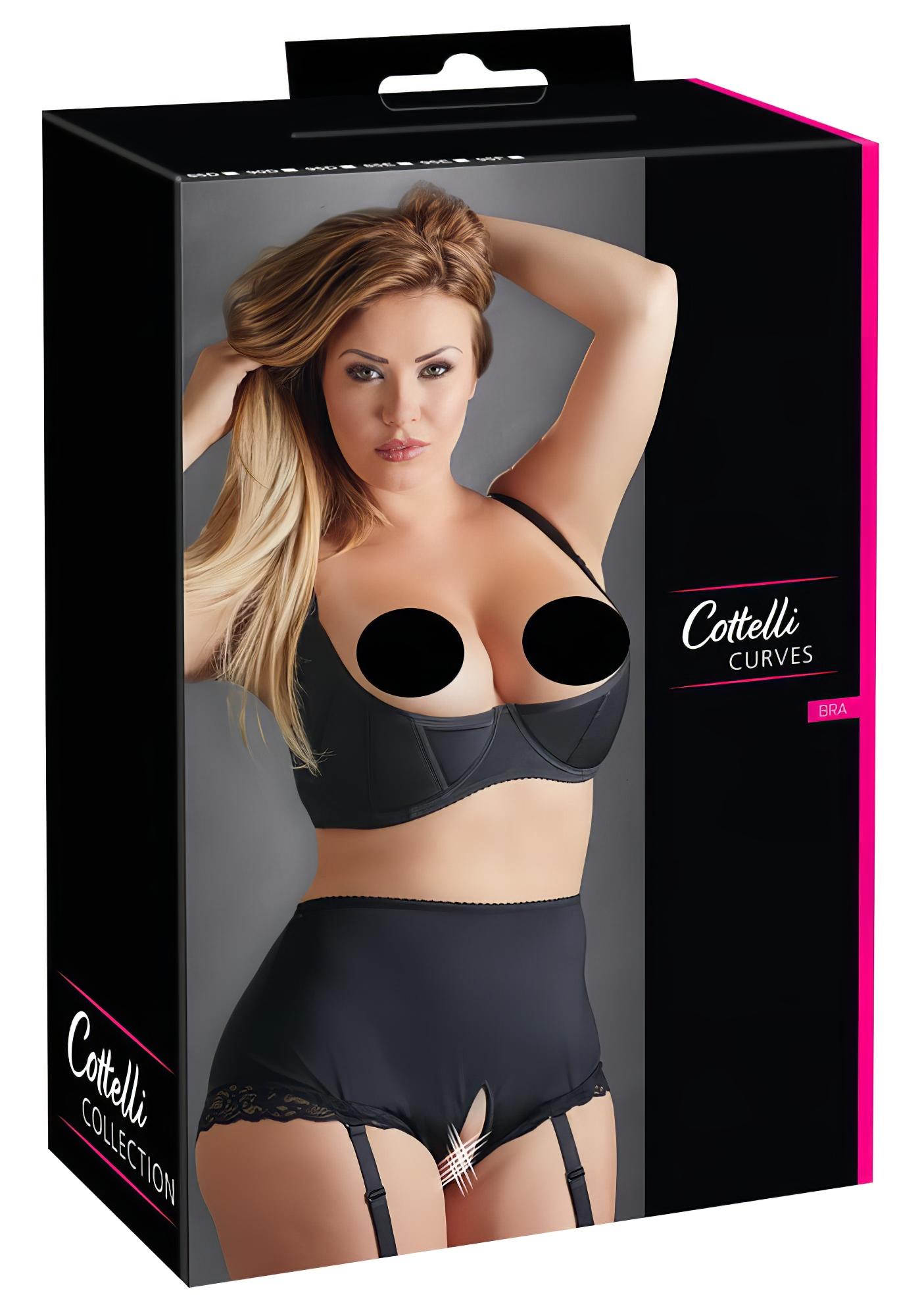 Cottelli Plus Size – merevített mellemelő (fekete)