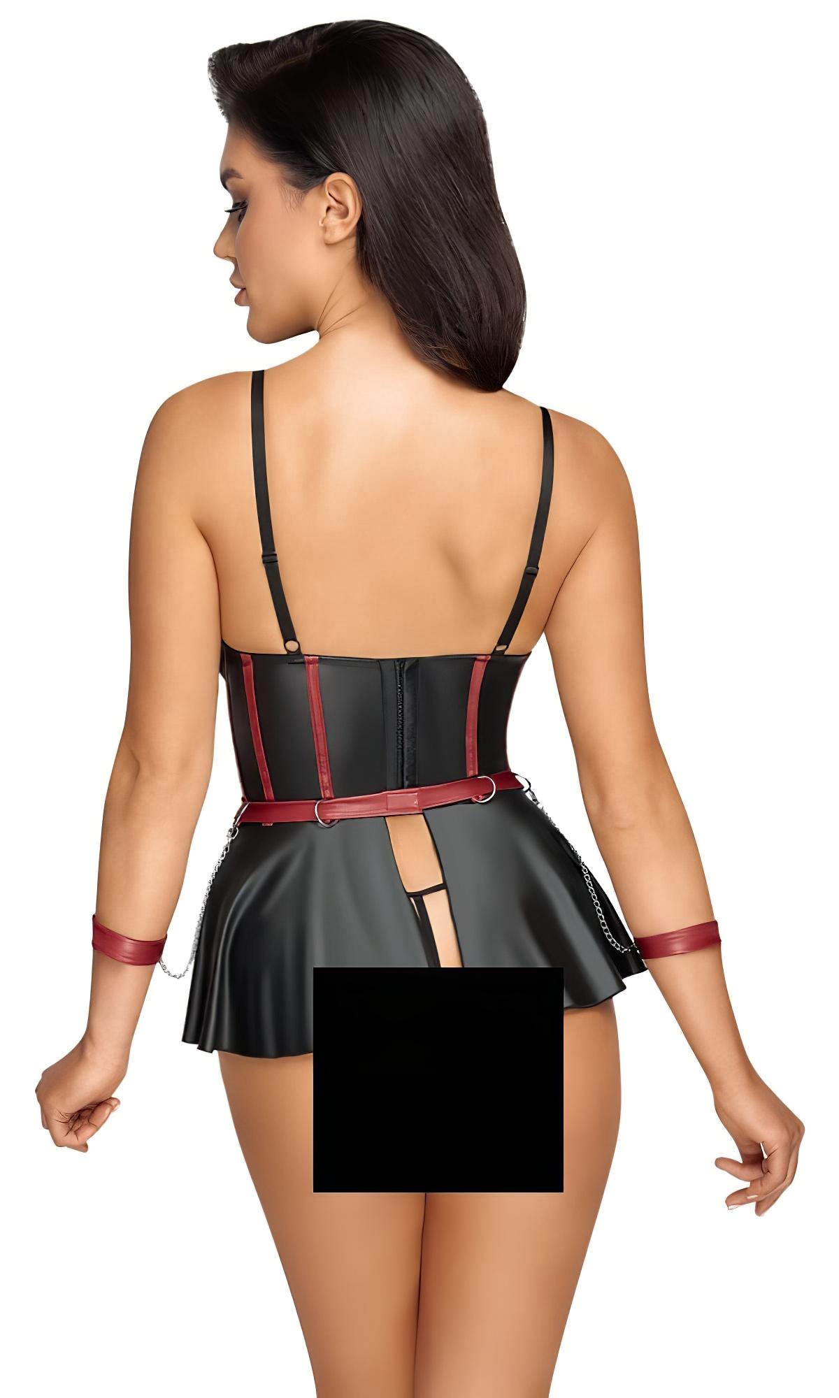 Cottelli Bondage – fényes szett és kar bilincs (fekete)