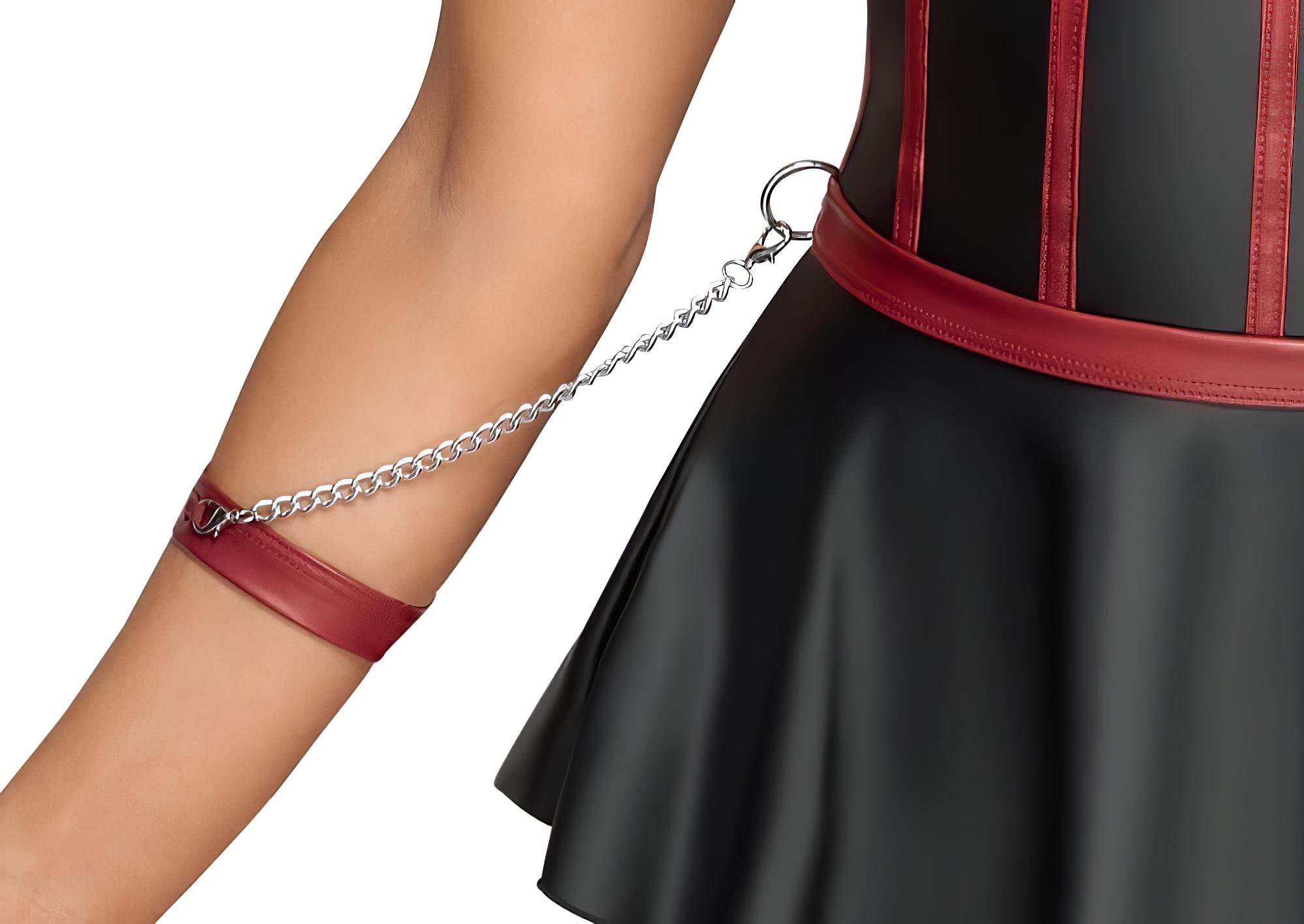 Cottelli Bondage – fényes szett és kar bilincs (fekete)