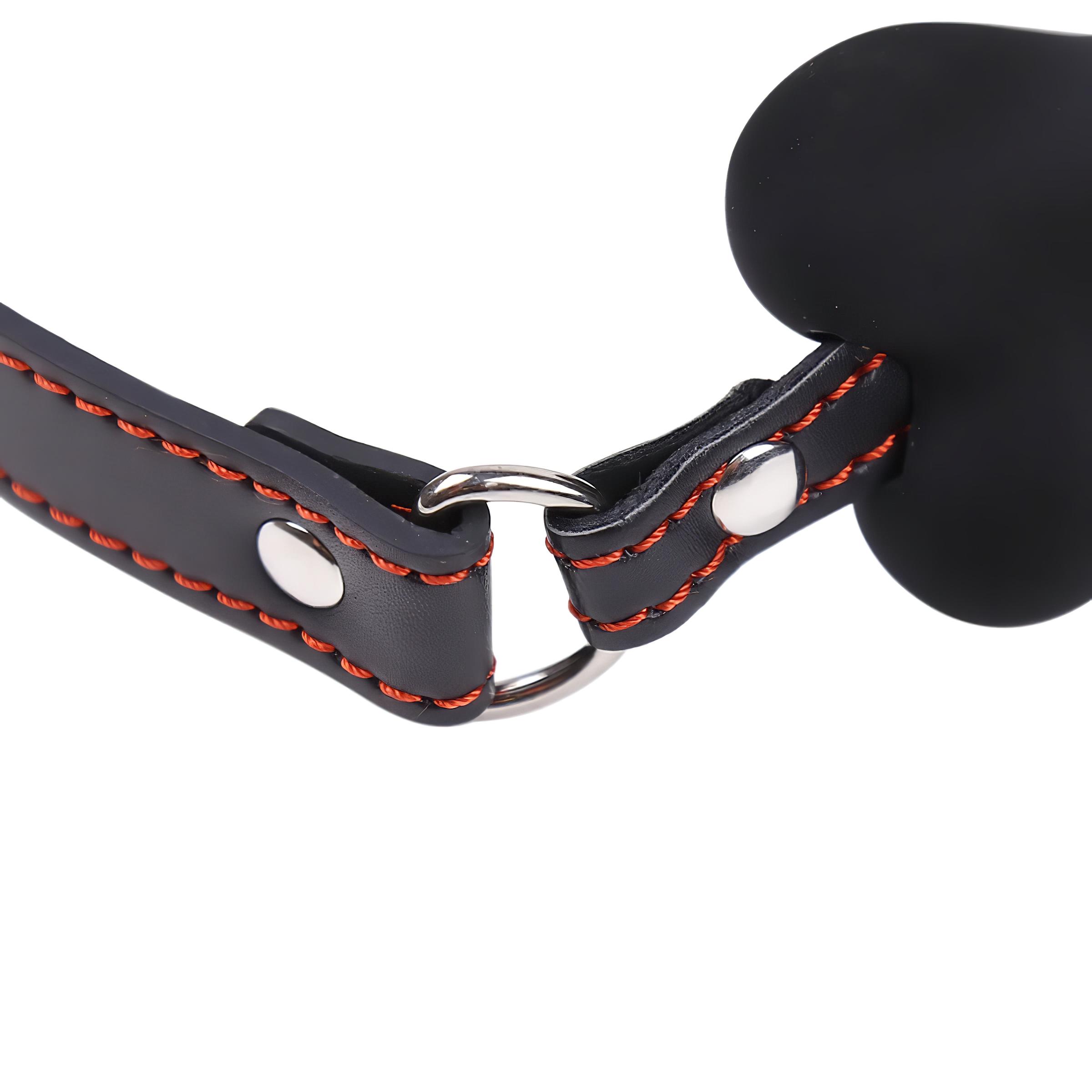 Ida Leather – csont alakú szájpecek (fekete)