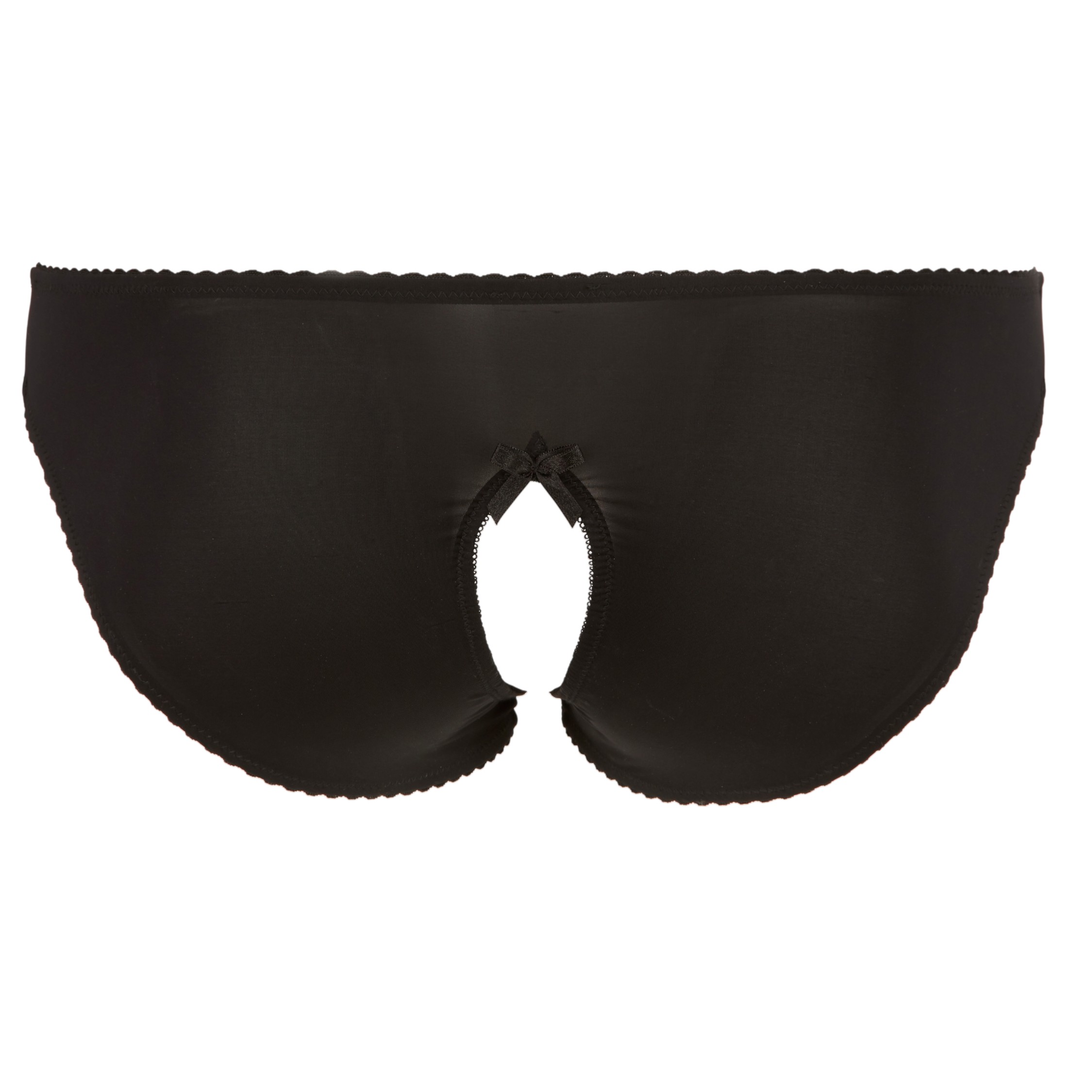 Cottelli Plus Size – csipkés, nyitott bugyi (fekete)