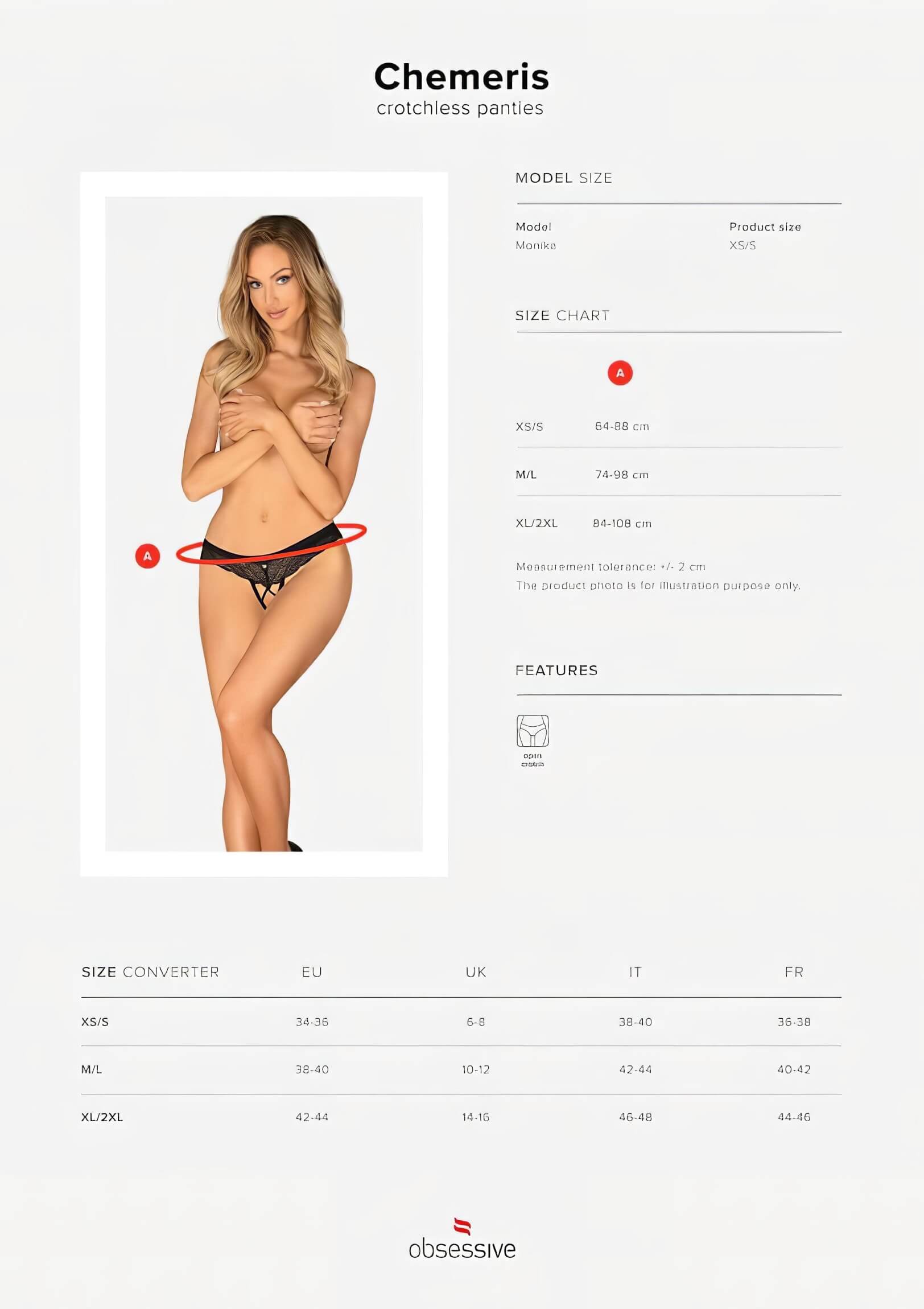 / Obsessive Chemeris – nyitott tanga (fekete)