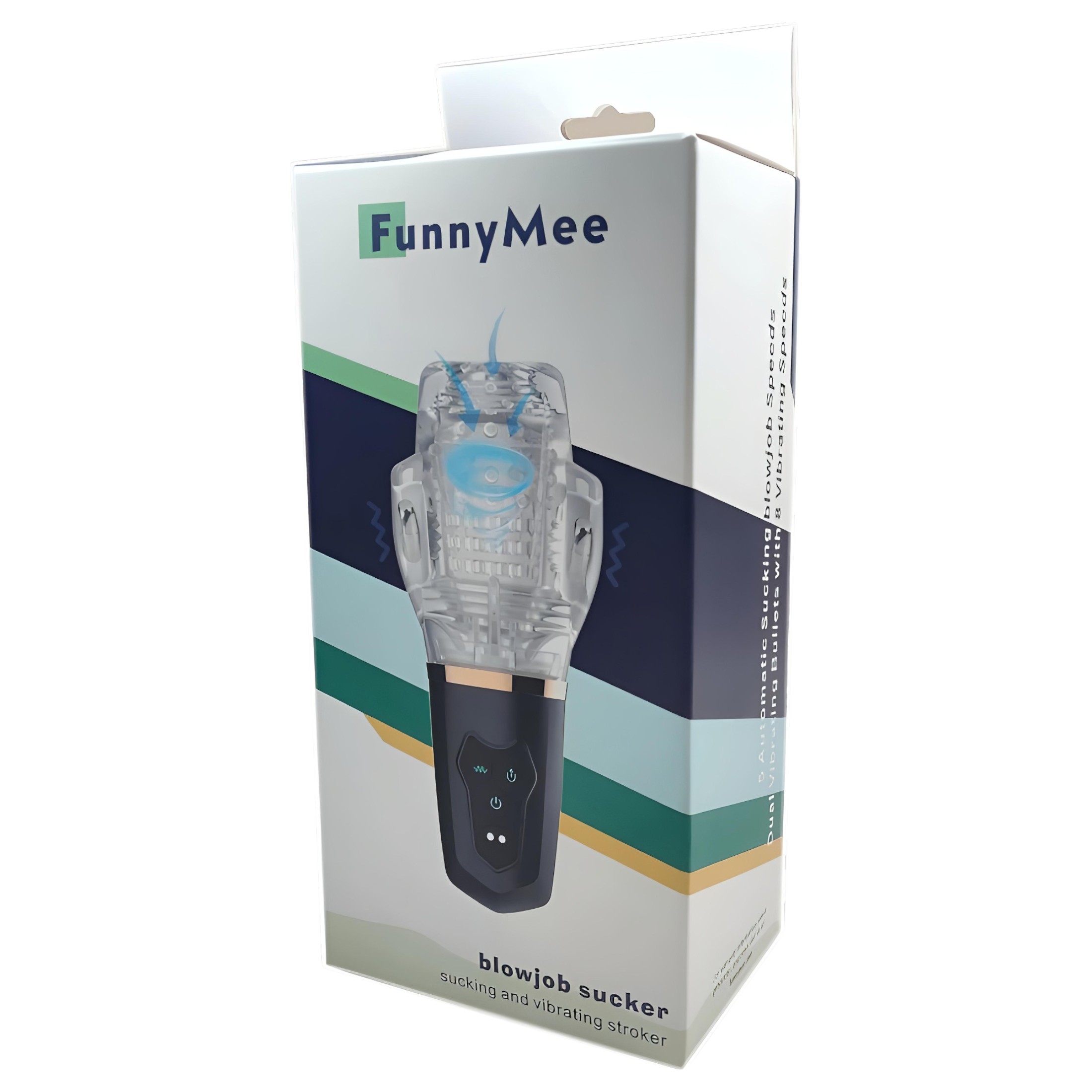 Funny Me Rocket Cup – szívó-rezgő maszturbátor (átlátszó-fekete)