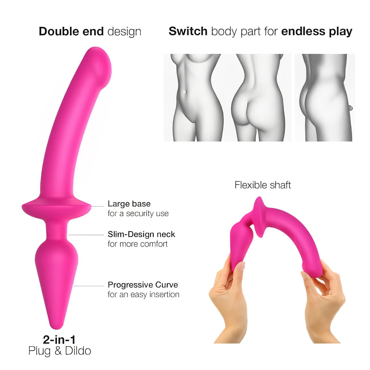 / Strap-on-me Swith Semi-Realistic XXL – 2in1 dildó (pink)