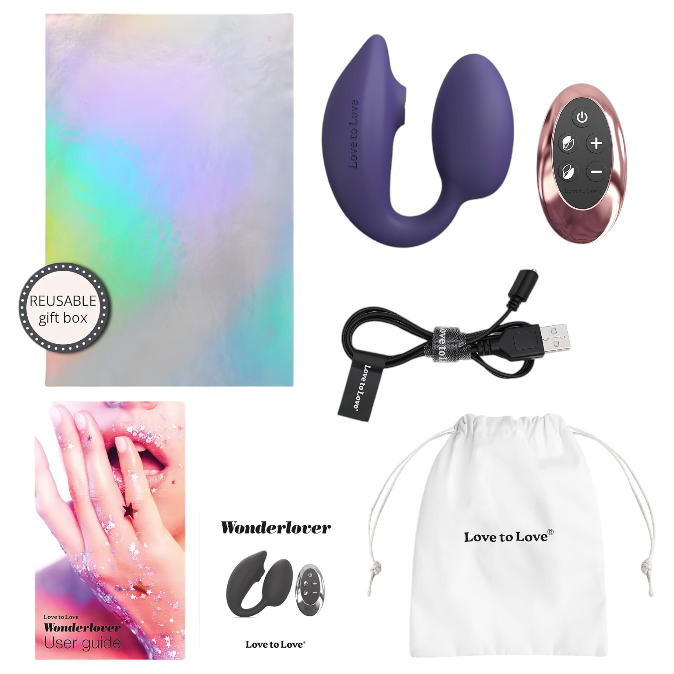 / Love to Love Wonderlover – csiklóizgató G-pont vibrátor (sötét lila)