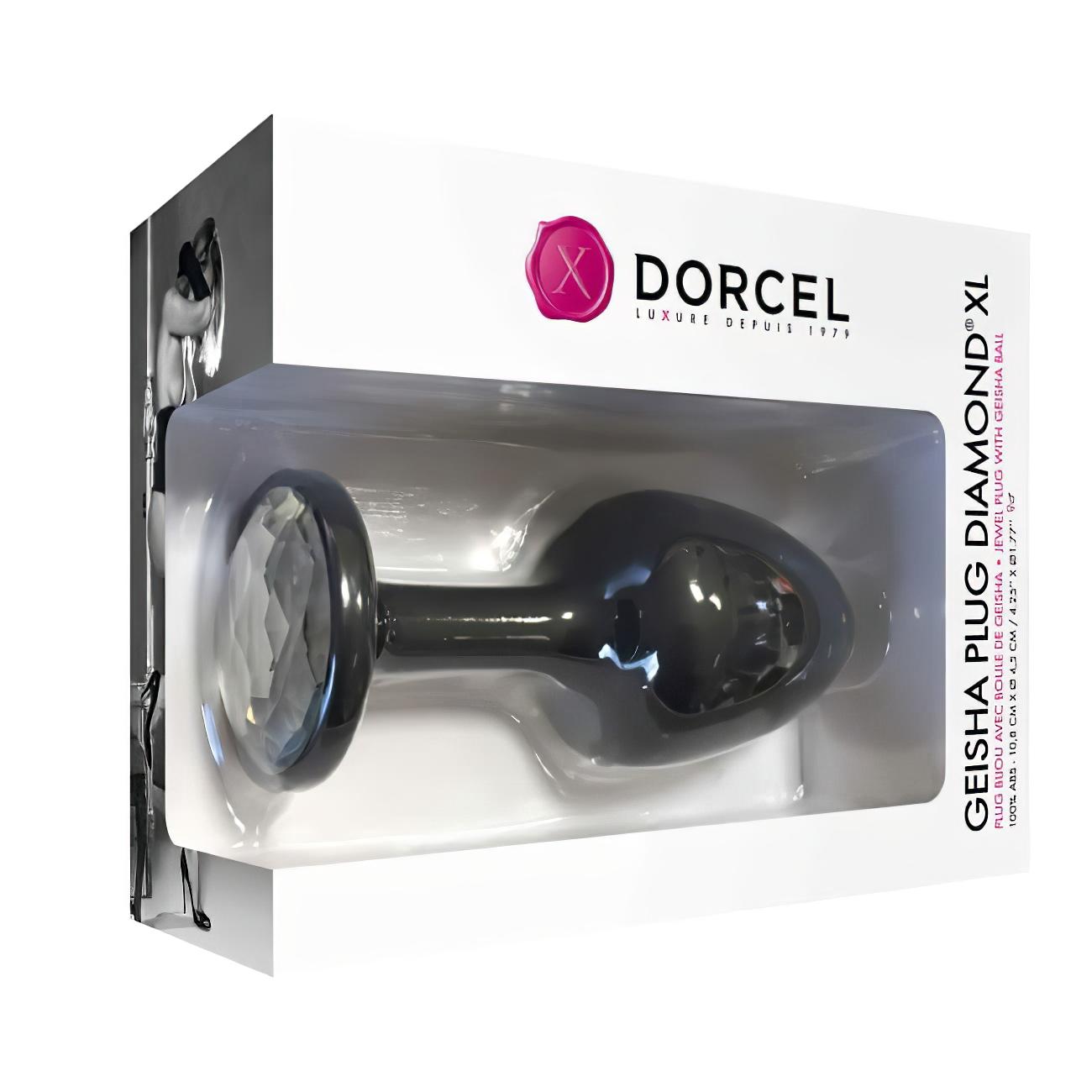 / Dorcel Geisha Plug Diamond XL – fehér köves anál plug (fekete)