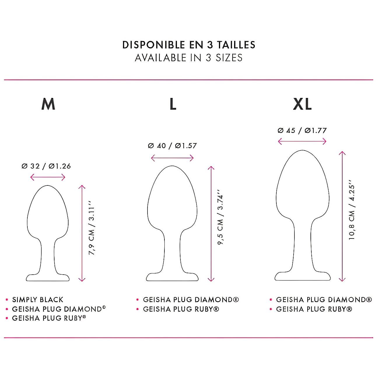 / Dorcel Geisha Plug Diamond XL – fehér köves anál plug (fekete)