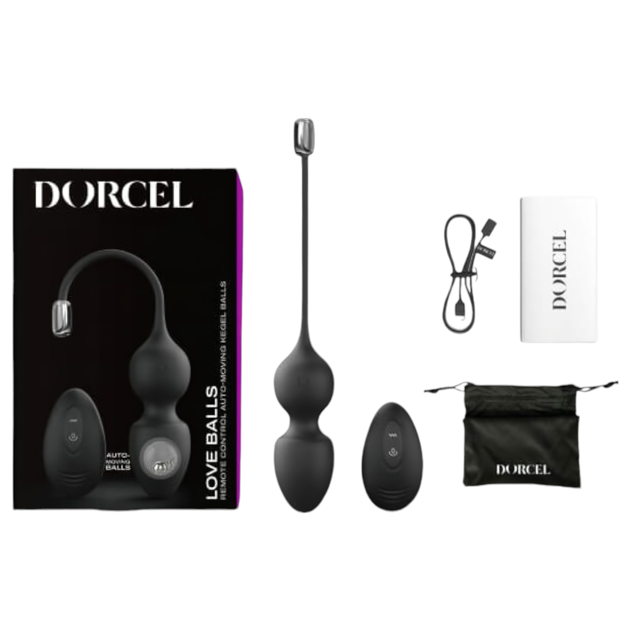 Dorcel Love Balls – mágneses gésagolyó duó (fekete)
