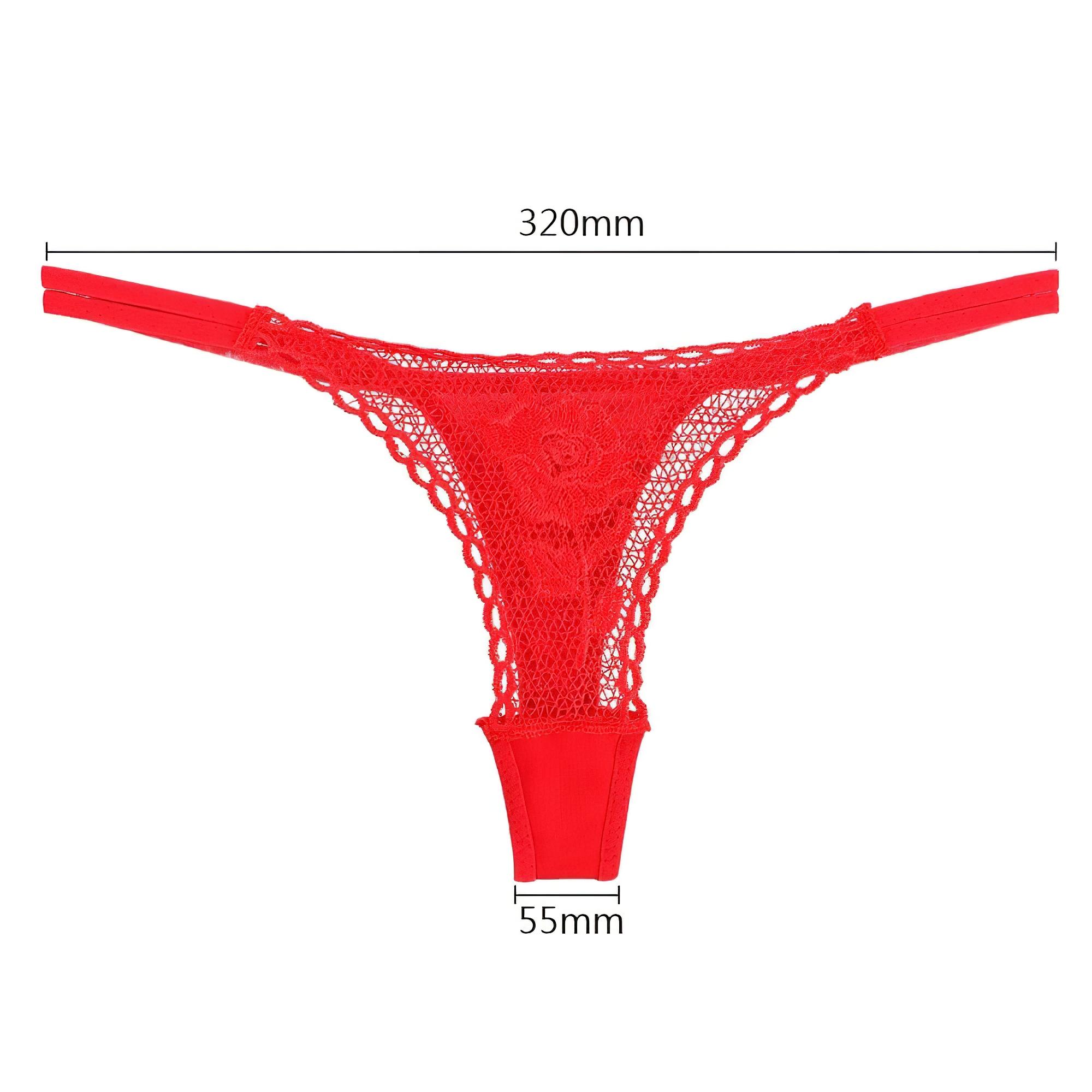 Panty Rose – rózsaszálba rejtett tanga – piros (S-L)