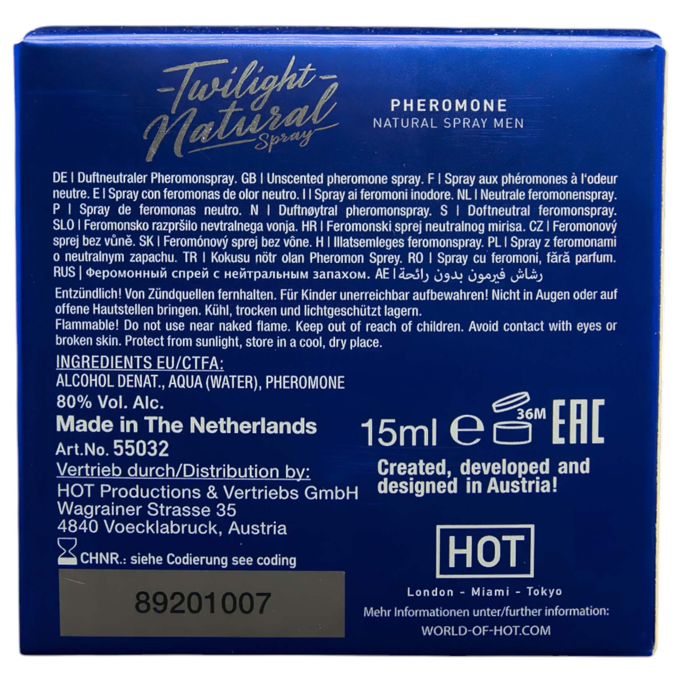 HOT Twilight Natural – férfi feromon parfüm (15ml) – illatmentes