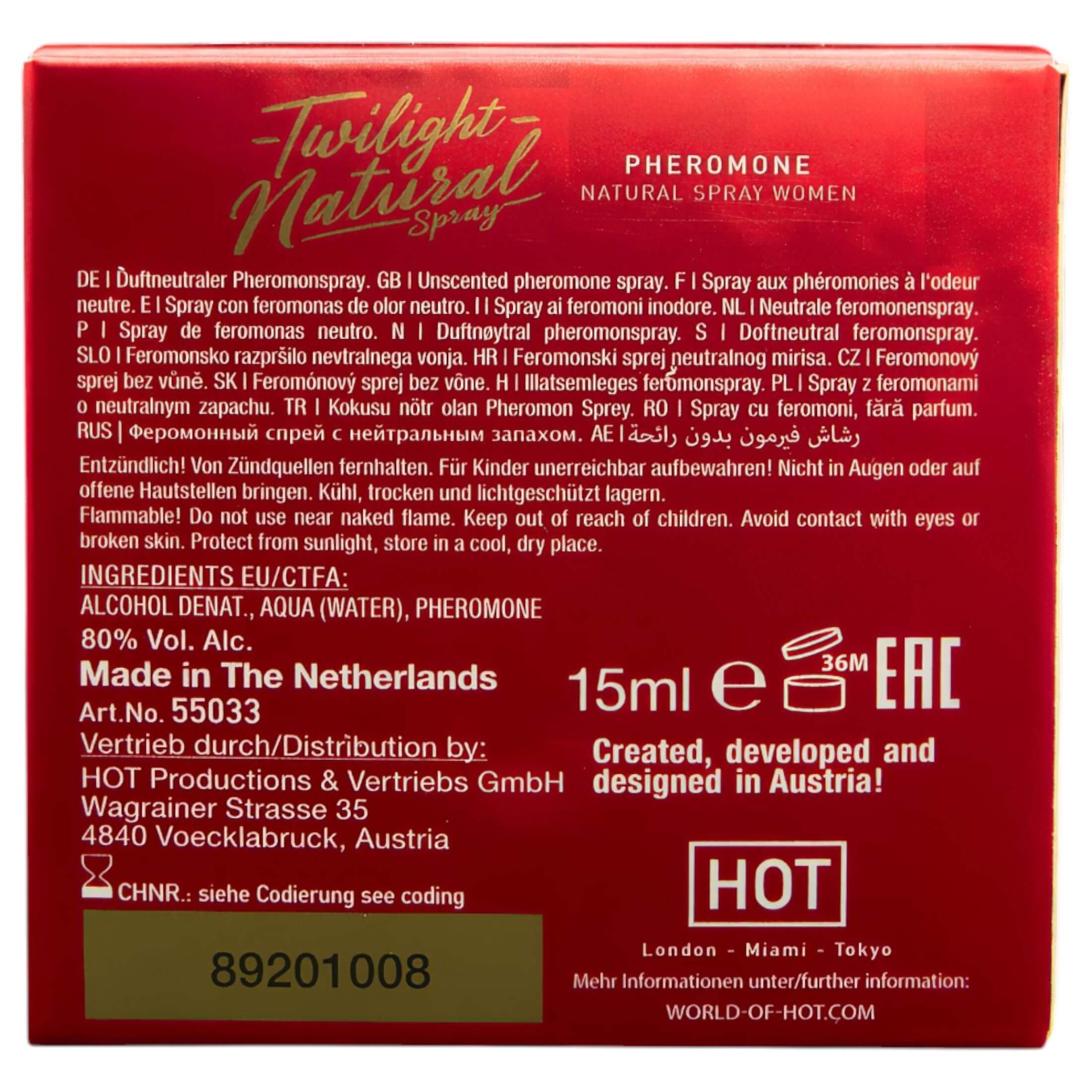 HOT Twilight Natural – feromon parfüm nőknek (15ml) – illatmentes