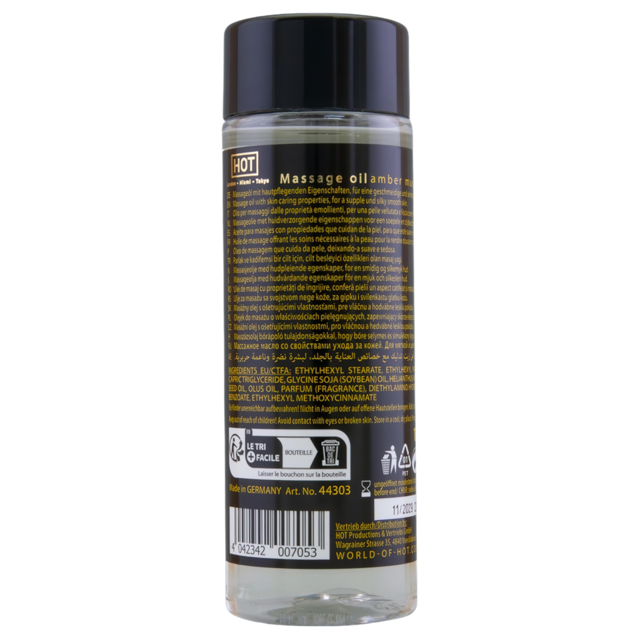 HOT bőrápoló masszázsolaj – borostyán pézsma (100ml)