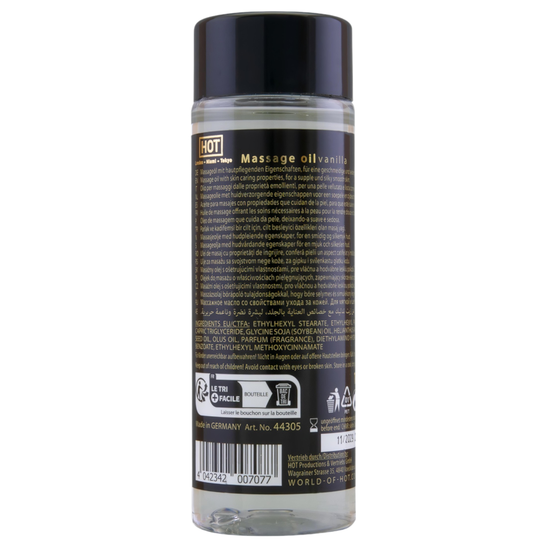 HOT bőrápoló masszázsolaj – vanília (100ml)