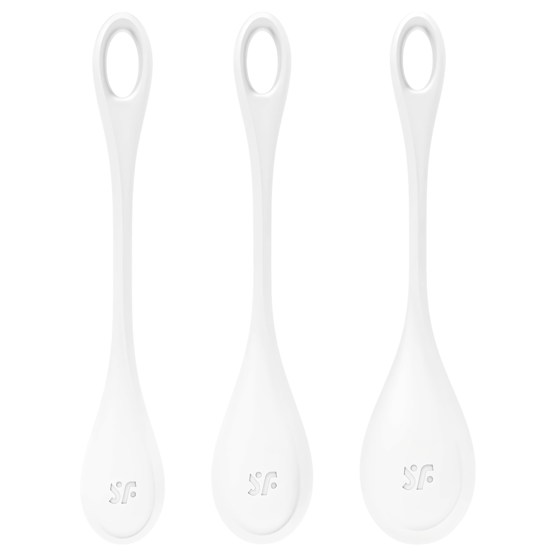 Satisfyer Yoni Power 1 – gésagolyó szett – fehér (3 részes)