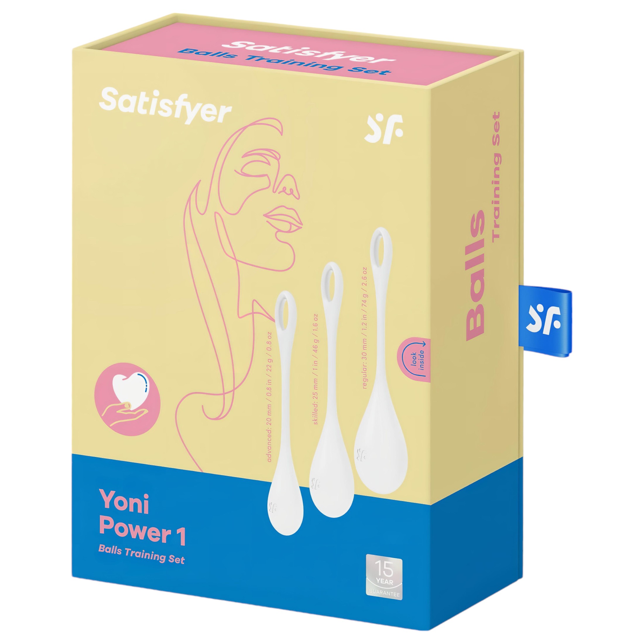 Satisfyer Yoni Power 1 – gésagolyó szett – fehér (3 részes)