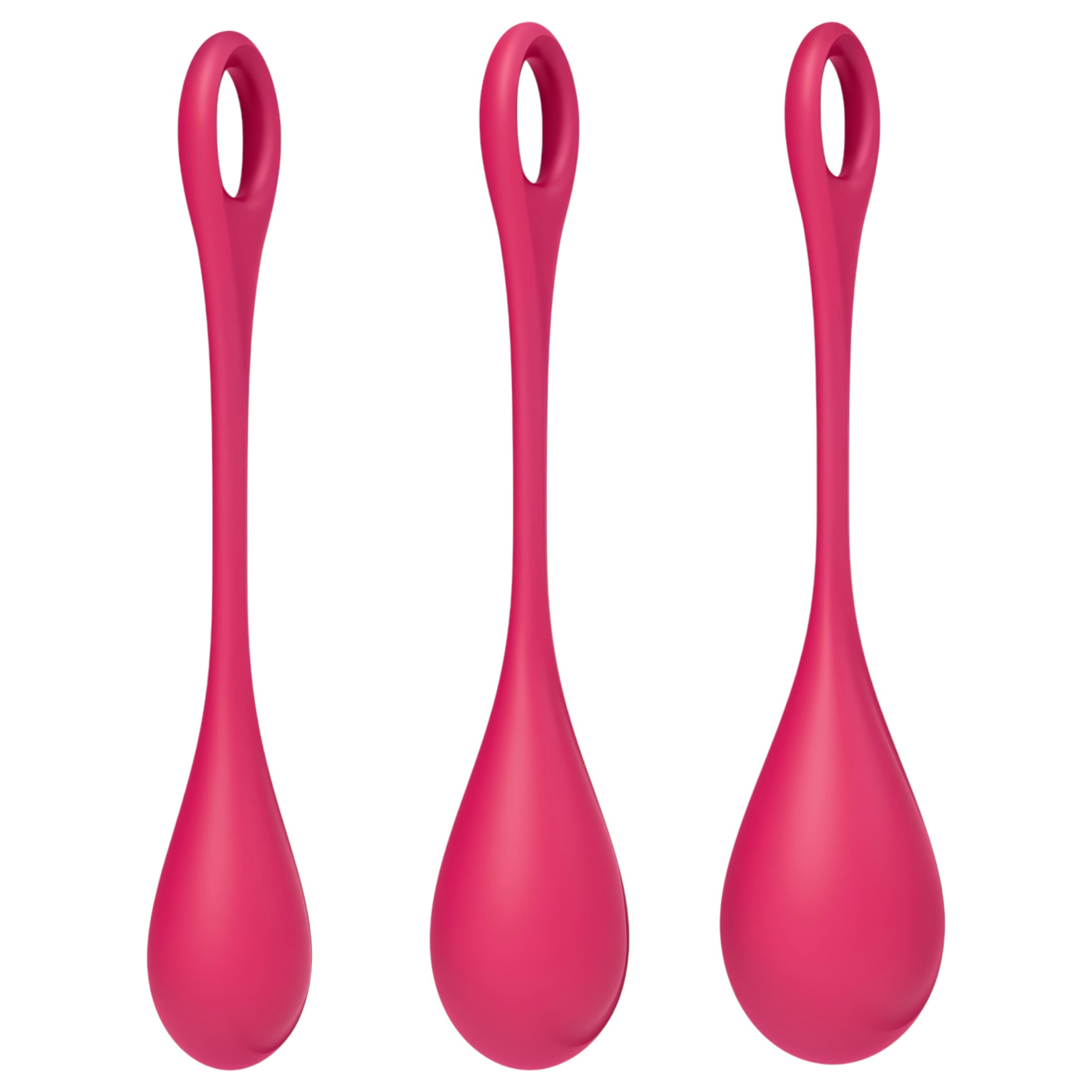 Satisfyer Yoni Power 1 – gésagolyó szett – piros (3 részes)