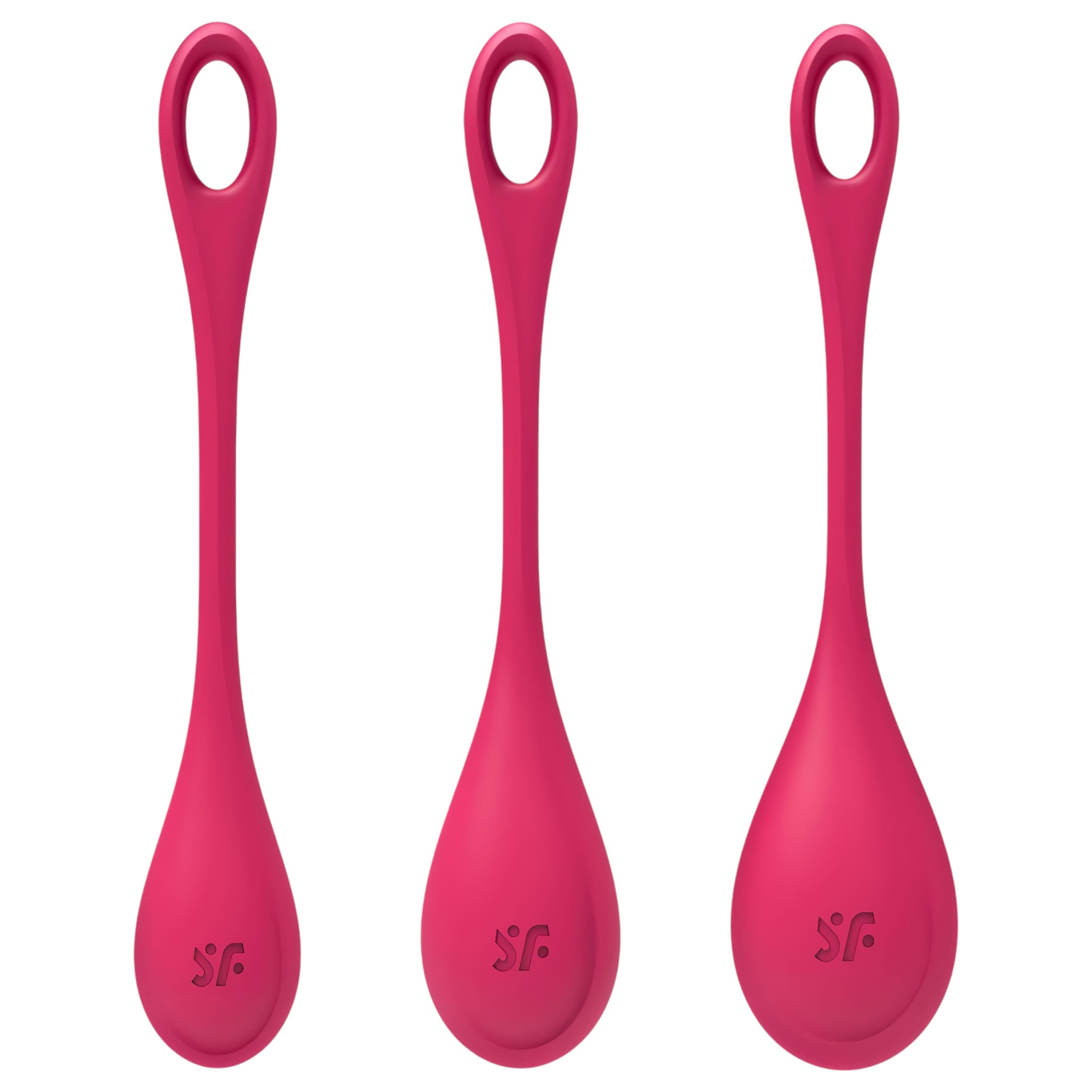 Satisfyer Yoni Power 1 – gésagolyó szett – piros (3 részes)