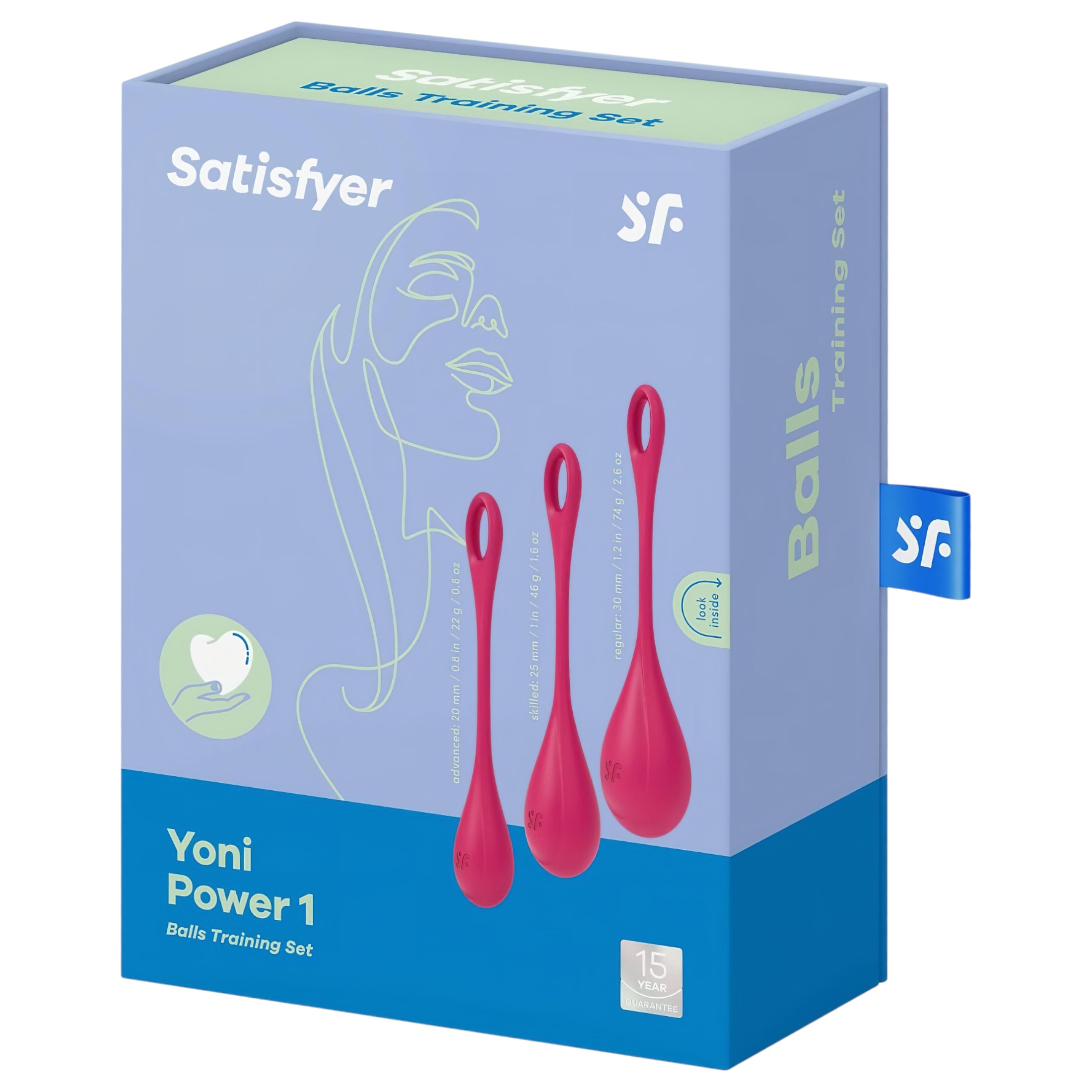 Satisfyer Yoni Power 1 – gésagolyó szett – piros (3 részes)